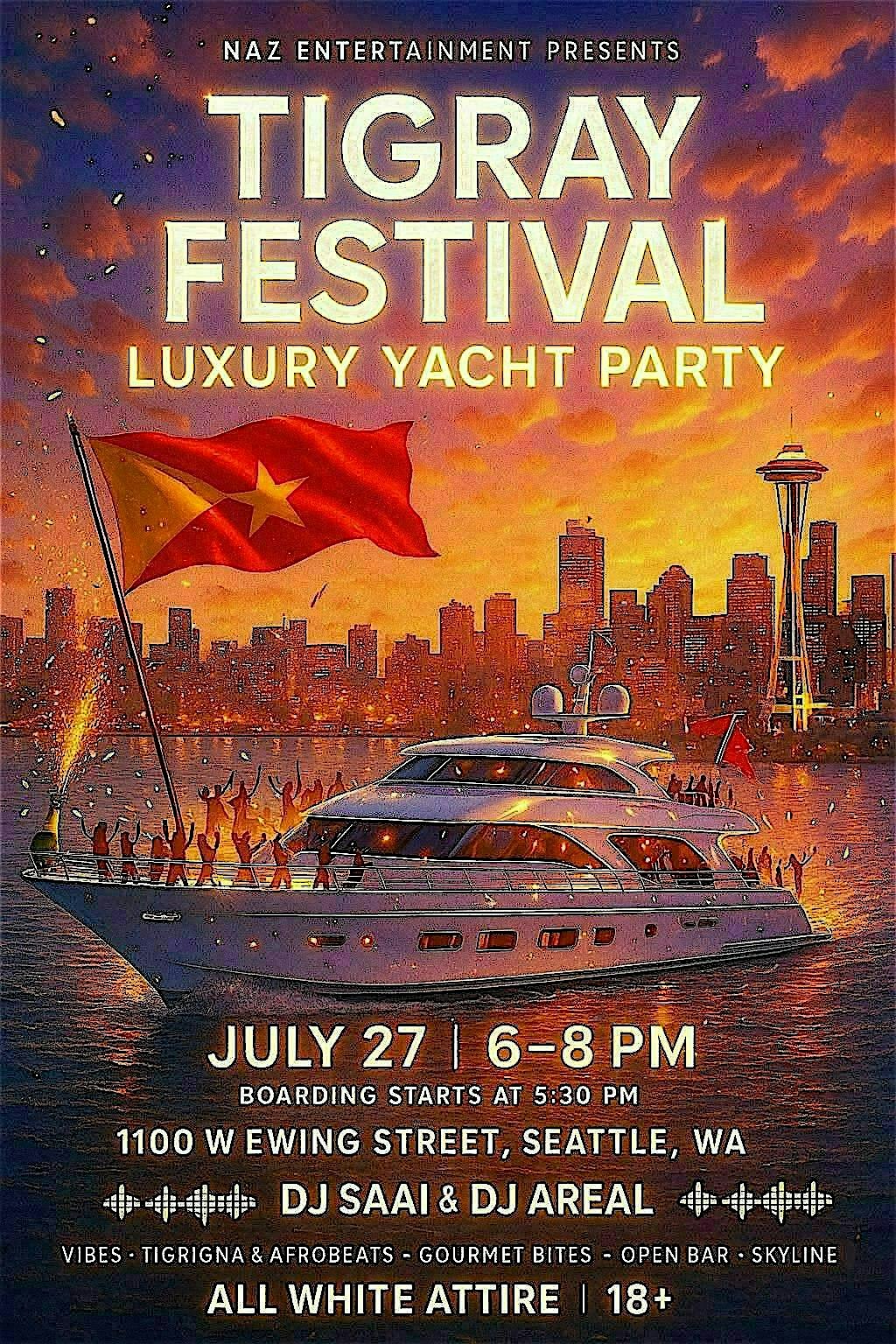 Tigray Festival Luxury Yacht Party at 1100 W Ewing St – Seattle, WA