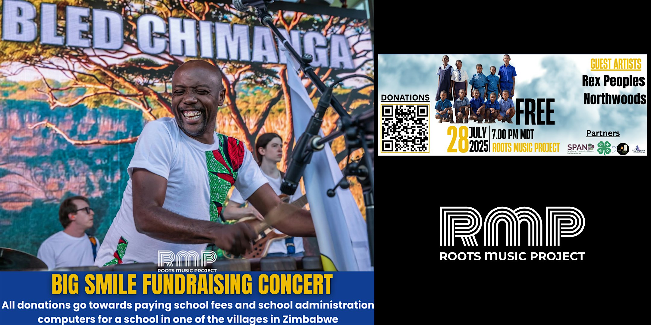 Big Smile Fundraising Concert with Bled Chimanga, Rex Peoples & Northwoods at Roots Music Project – Boulder, CO