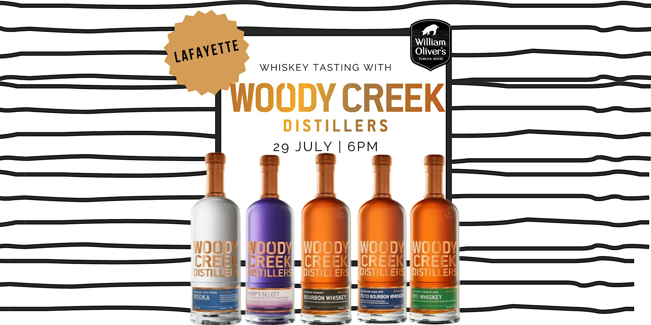 Woody Creek Whiskey Class at William Oliver’s Lafayette – Lafayette, CO