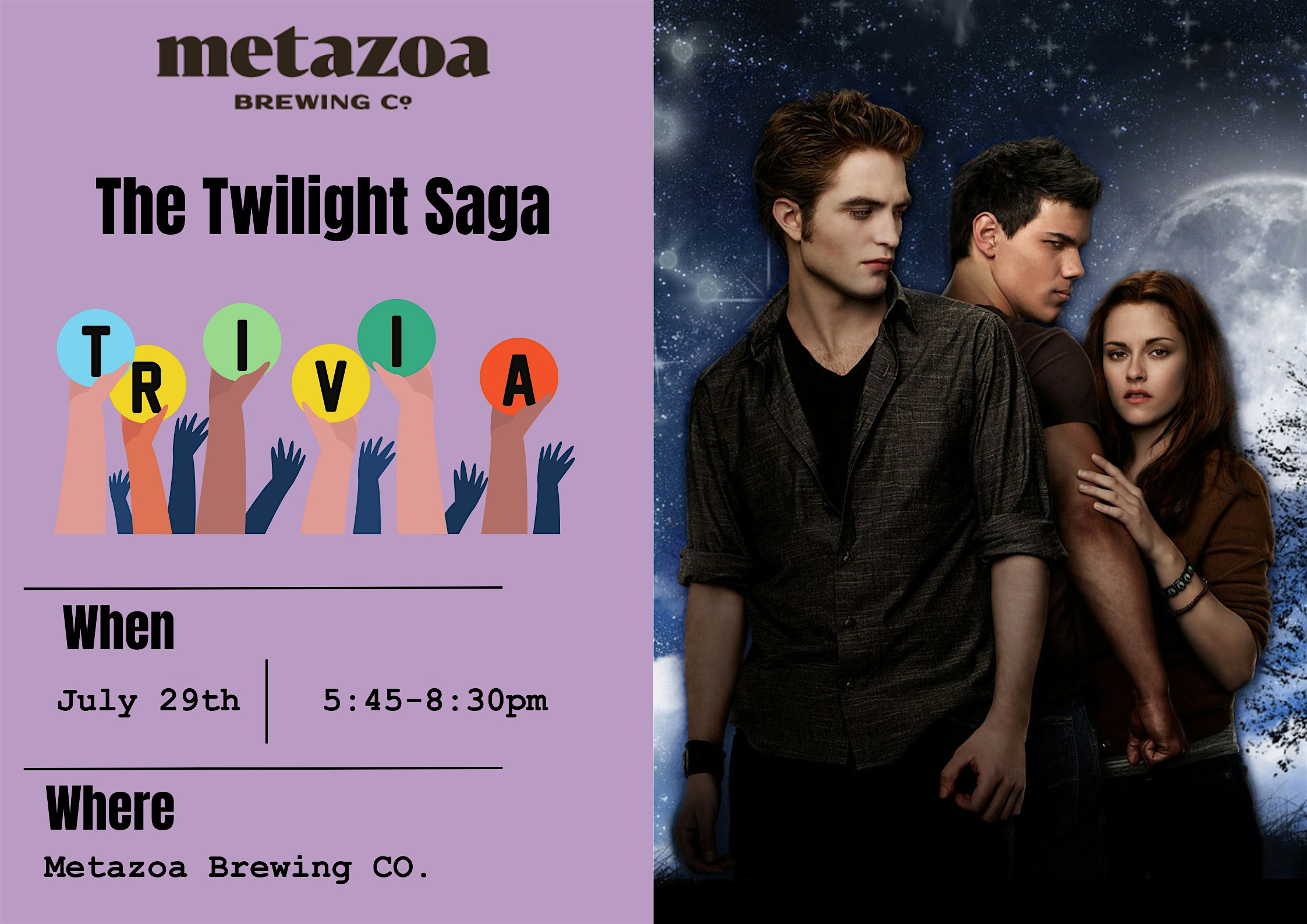 The Twilight Saga Trivia at Metazoa Brewing Company – Indianapolis, IN