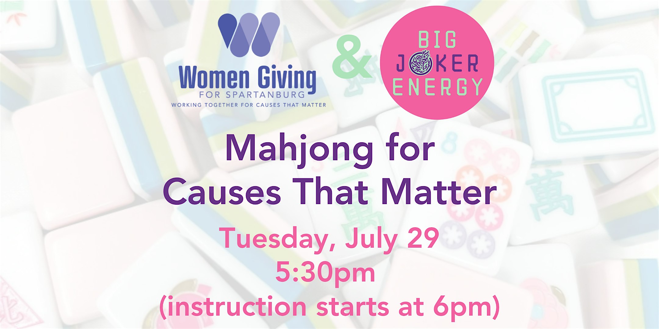Mahjong for Causes That Matter at Robert Hett Chapman III Center For Philanthropy – Spartanburg, SC