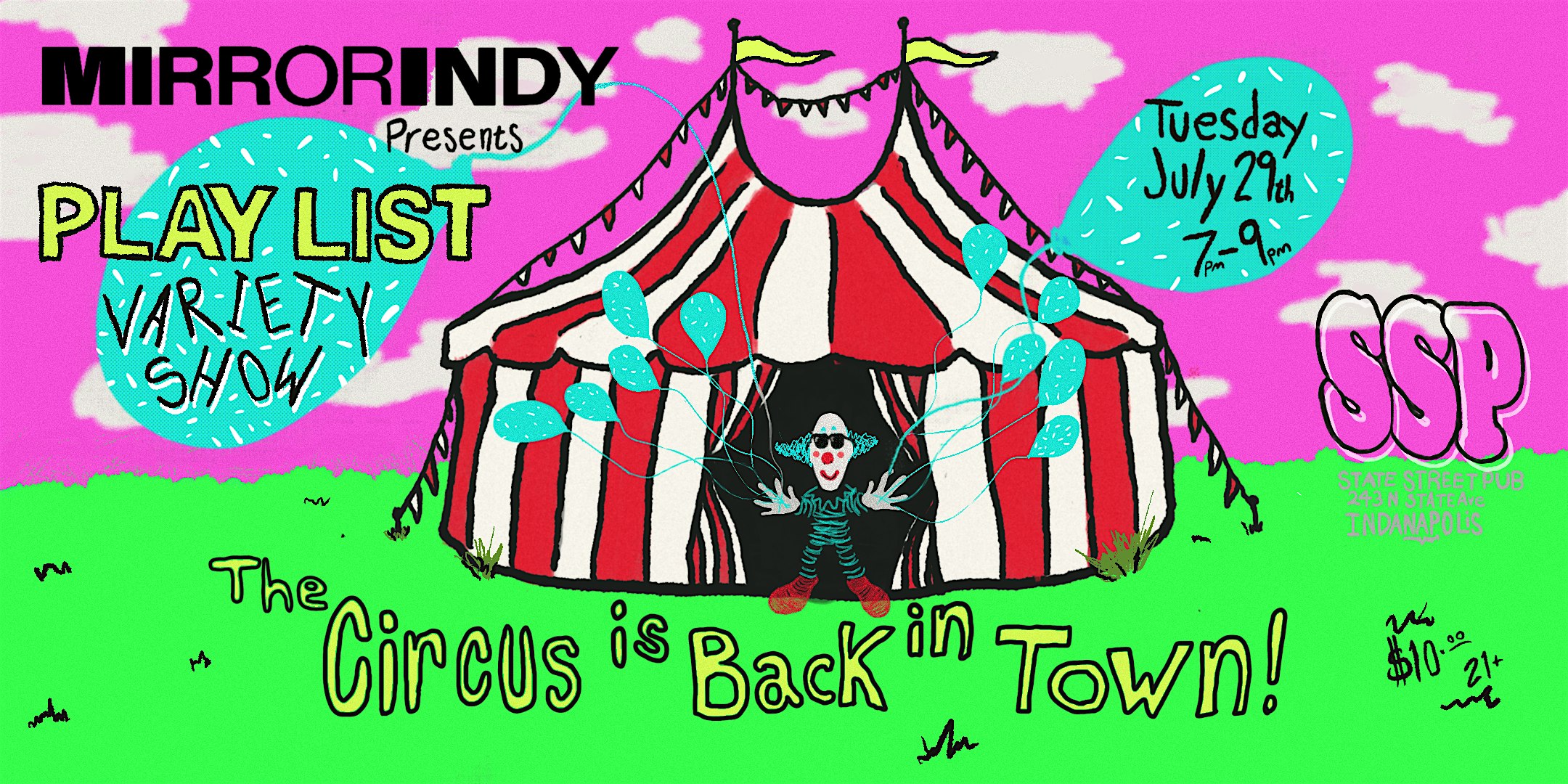 Mirror Indy Presents: Play List Variety Show at State Street Pub – Indianapolis, IN