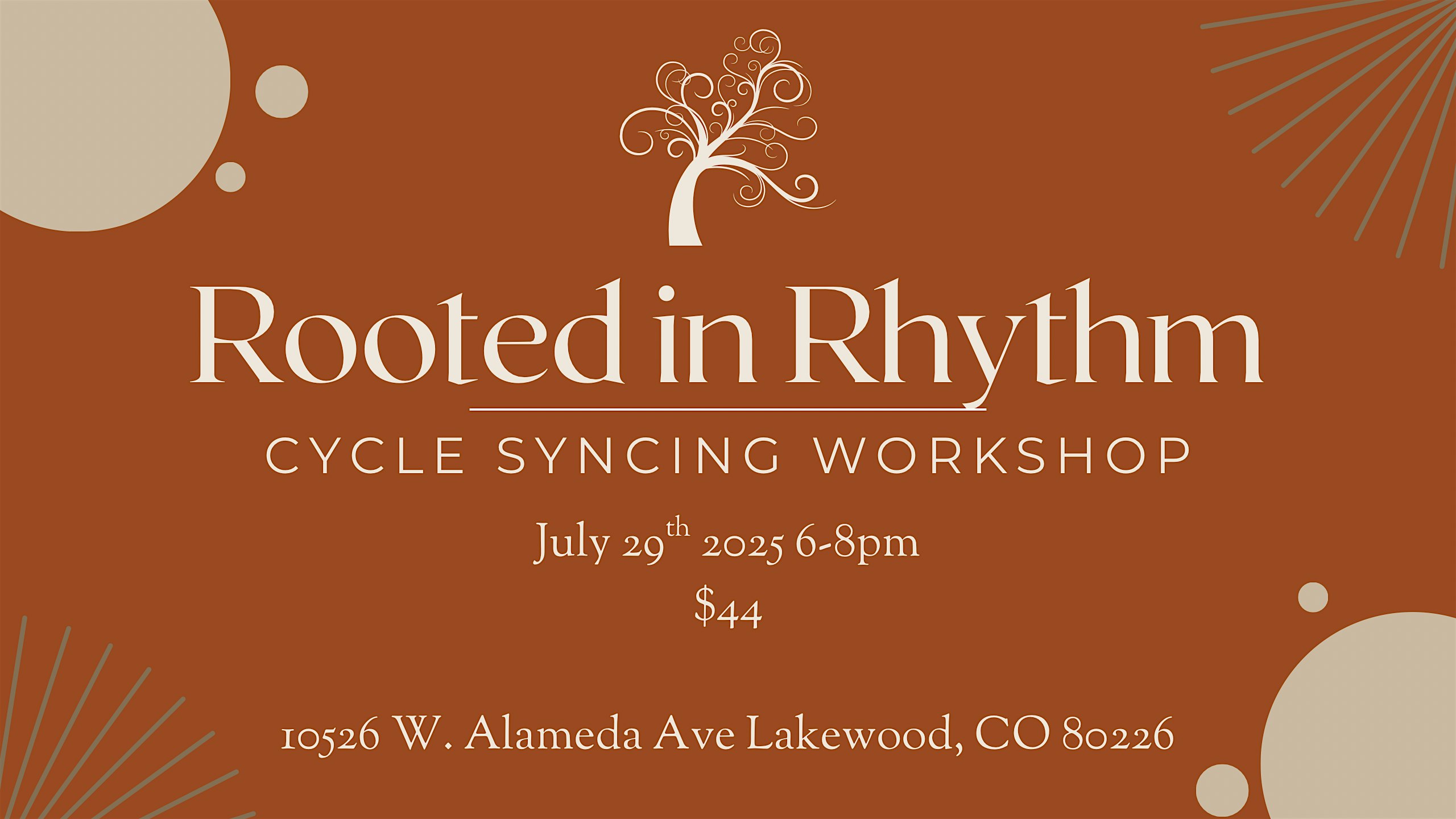 Rooted in Rhythm: Cycle Syncing Women’s Workshop at Denver Mind Body Essence, LLC – Lakewood, CO