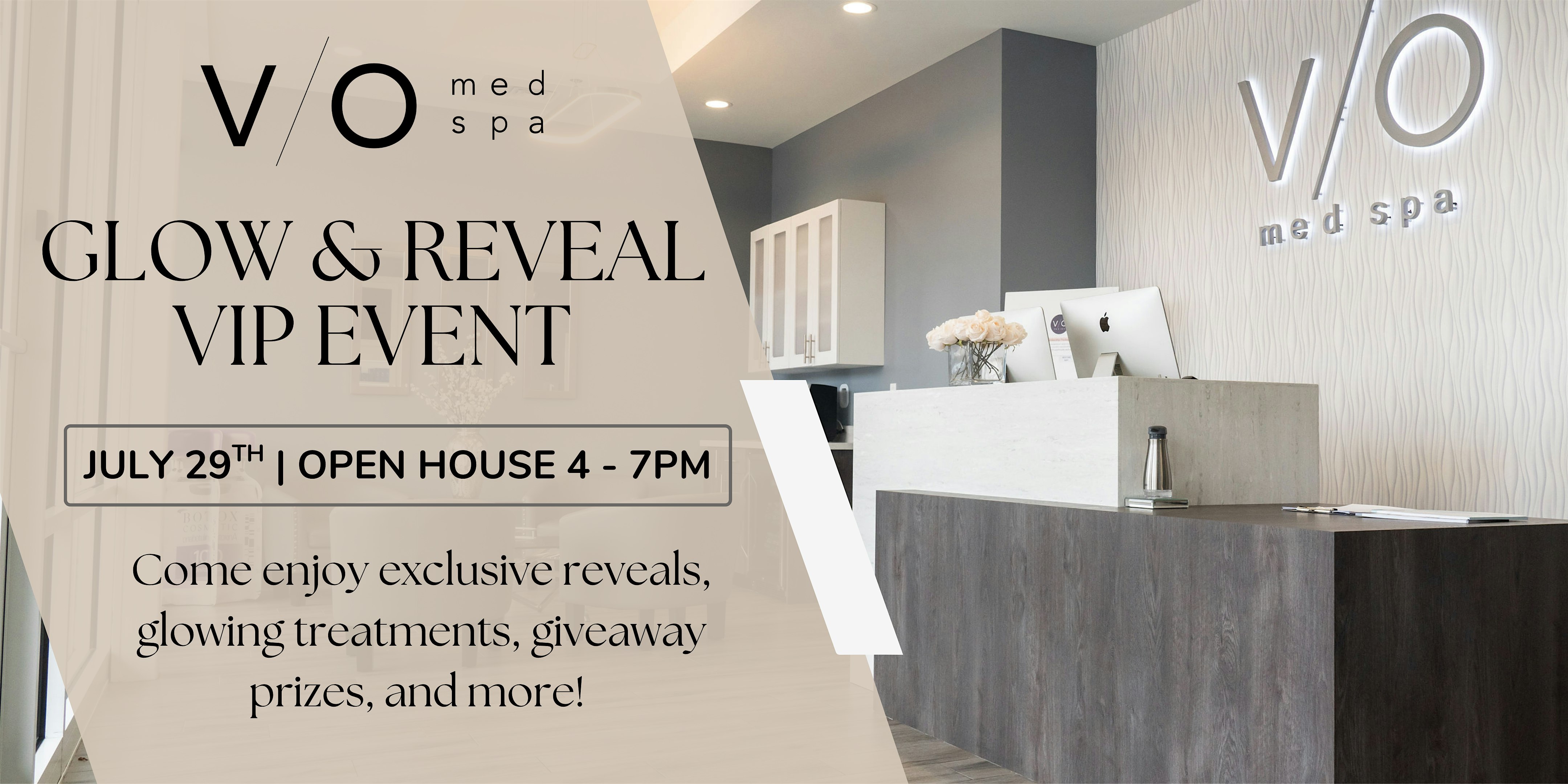 GLOW & REVEAL VIP EVENT! at V/O OREM MED SPA: (Next to the Orchard Park at University Place) – Orem, UT