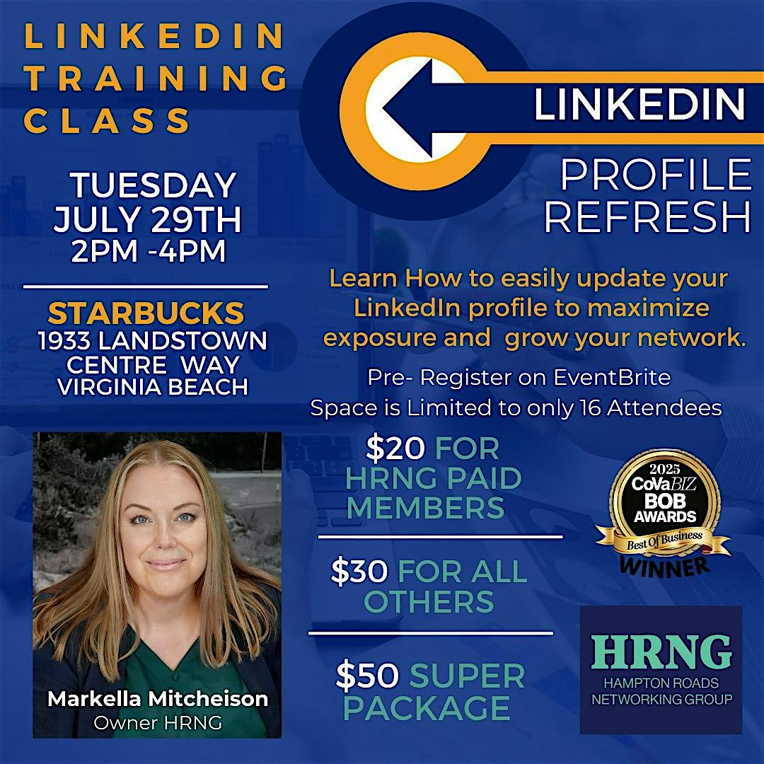 HRNG LinkedIn Profile Refresh with Markella at Starbucks VB at Starbucks – Virginia Beach, VA