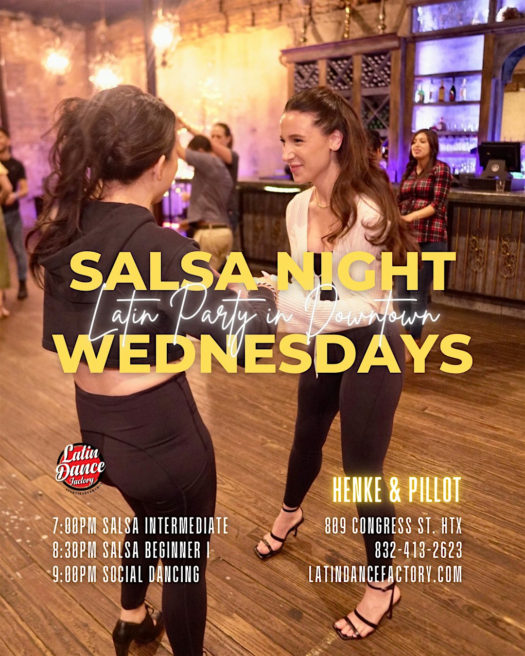 Salsa Lessons for Beginners. Wednesday at 8:30p in Houston 07/30 at Henke & Pillot – Houston, TX
