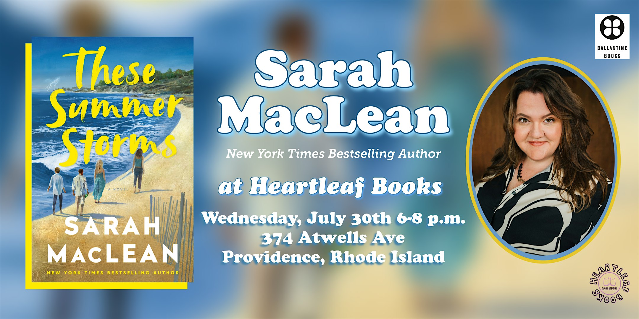 SARAH MACLEAN book launch and signing at Heartleaf Books – Providence, RI