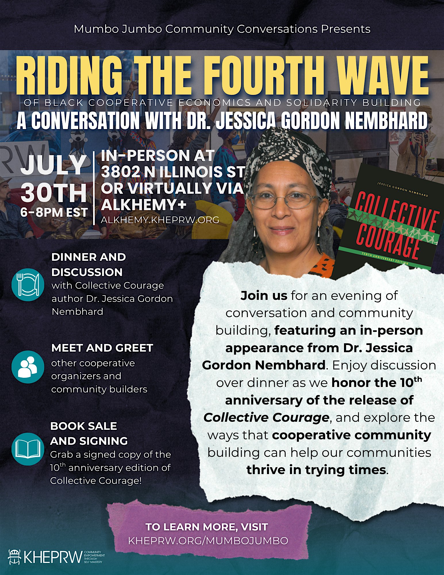 Riding The 4th Wave: a conversation w/ Jessica Gordon Nembhard (In-Person) at 3802 N Illinois St – Indianapolis, IN