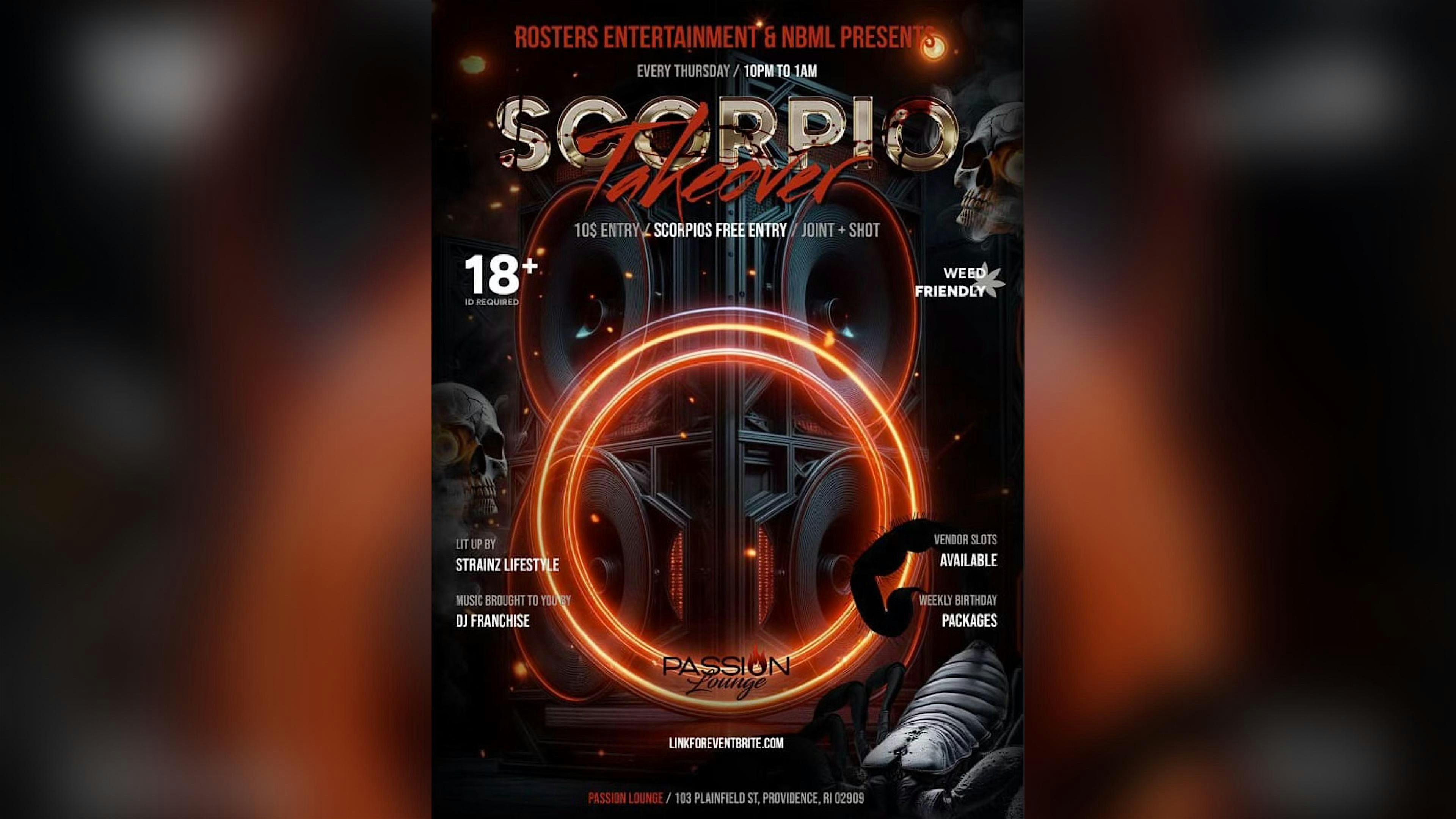 Zodiac Party: Scorpio Takeover at Passion Lounge – Providence, RI