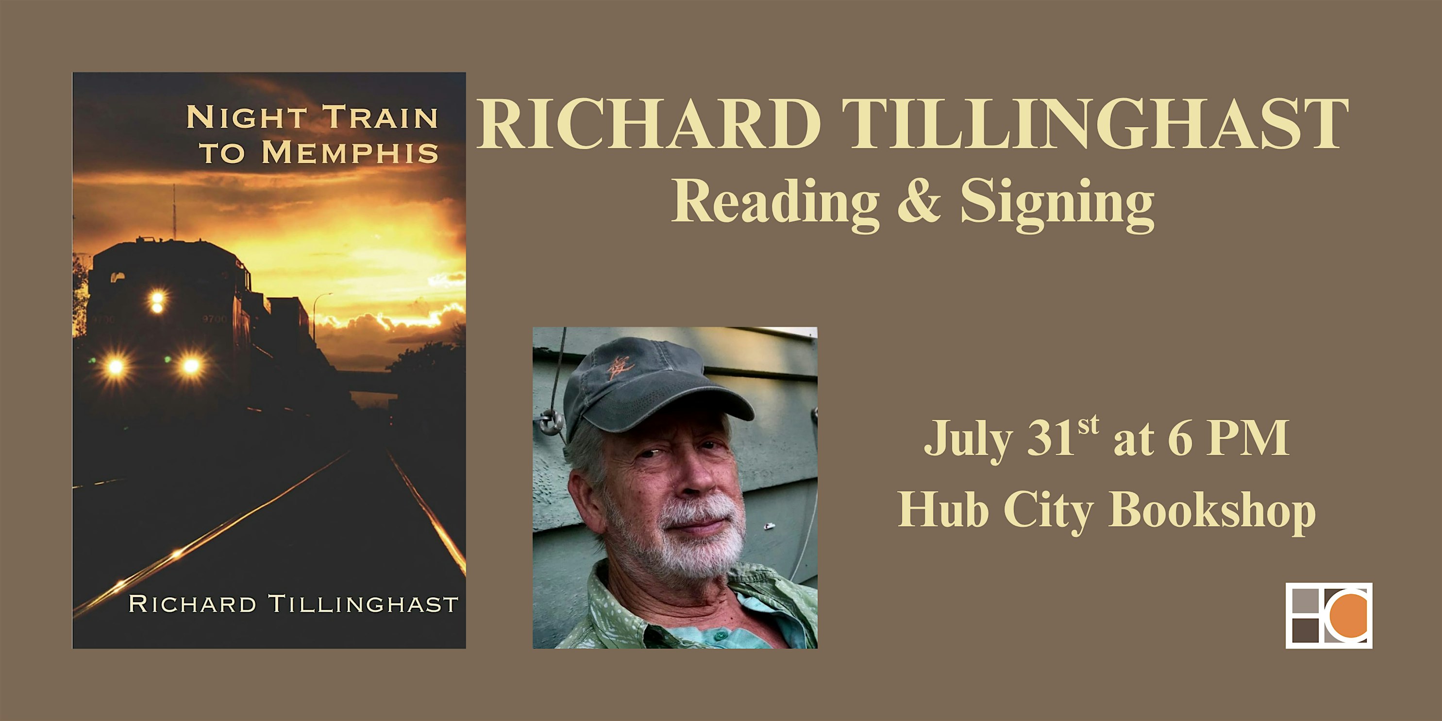 Richard Tillinghast: Night Train to Memphis at Hub City Bookshop & Press – Spartanburg, SC