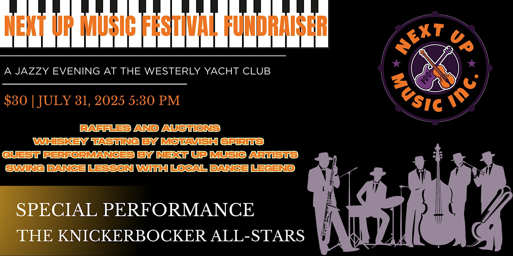 Next Up Music Fundraiser: A Jazzy Evening At The Westerly Yacht Club at Westerly Yacht Club – Westerly, RI