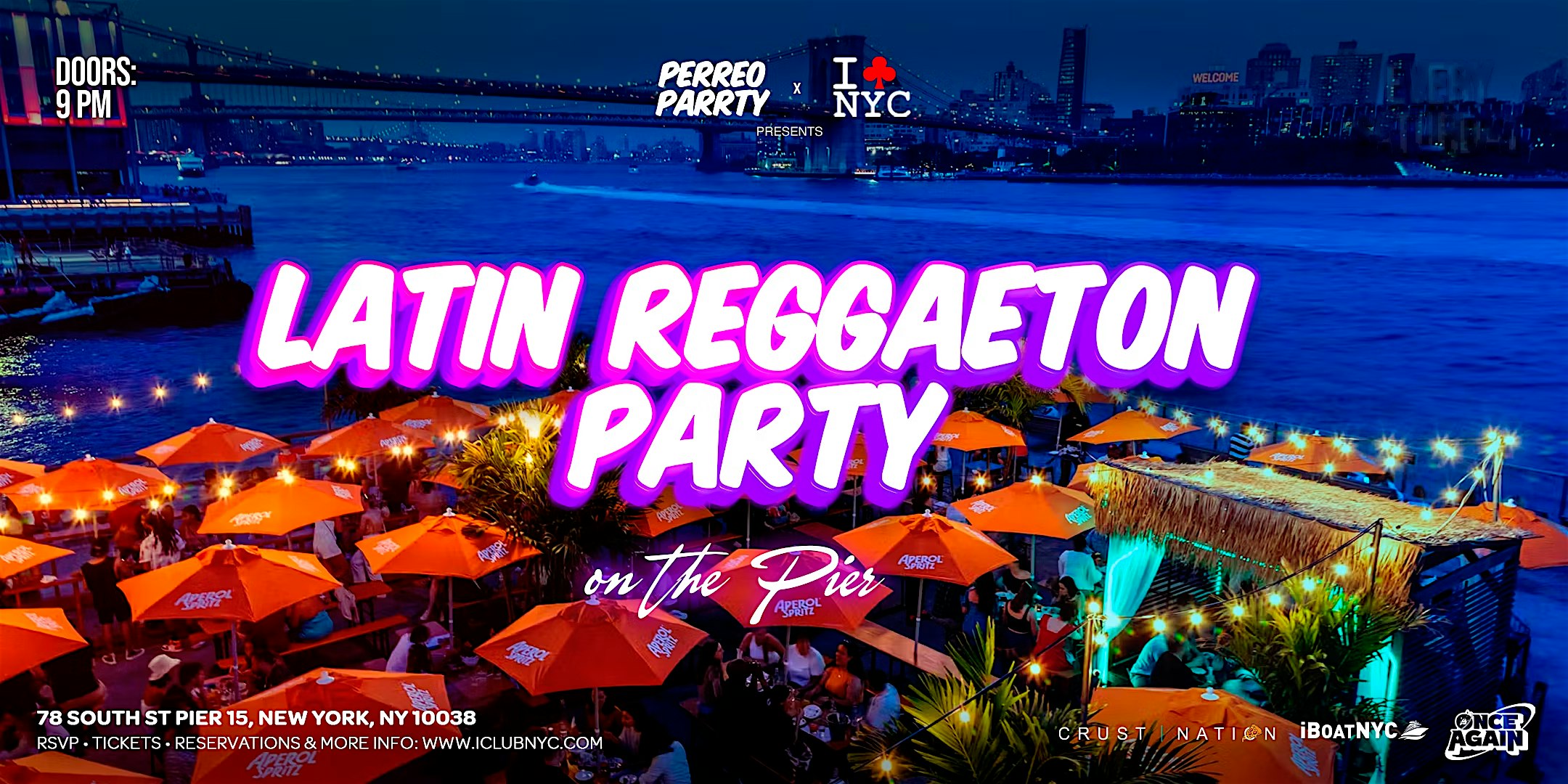AFTER WORK LATIN REGGAETON PARTY @ WATERMARK PIER 15 NYC at Watermark – New York, NY