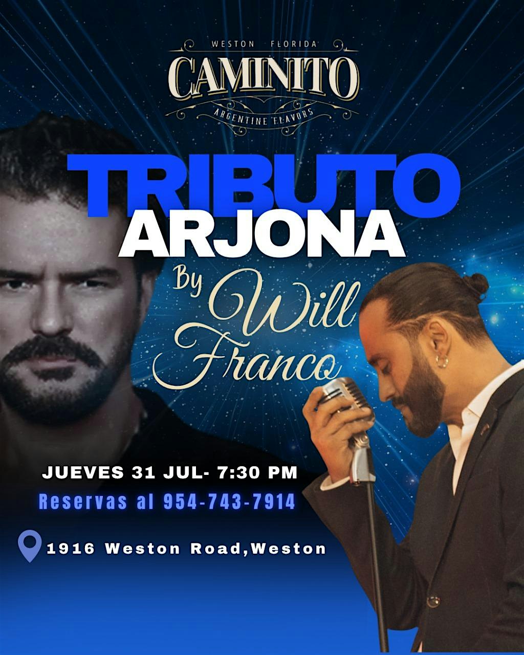 Tributo a Ricardo Arjona at Caminito Weston – Weston, FL