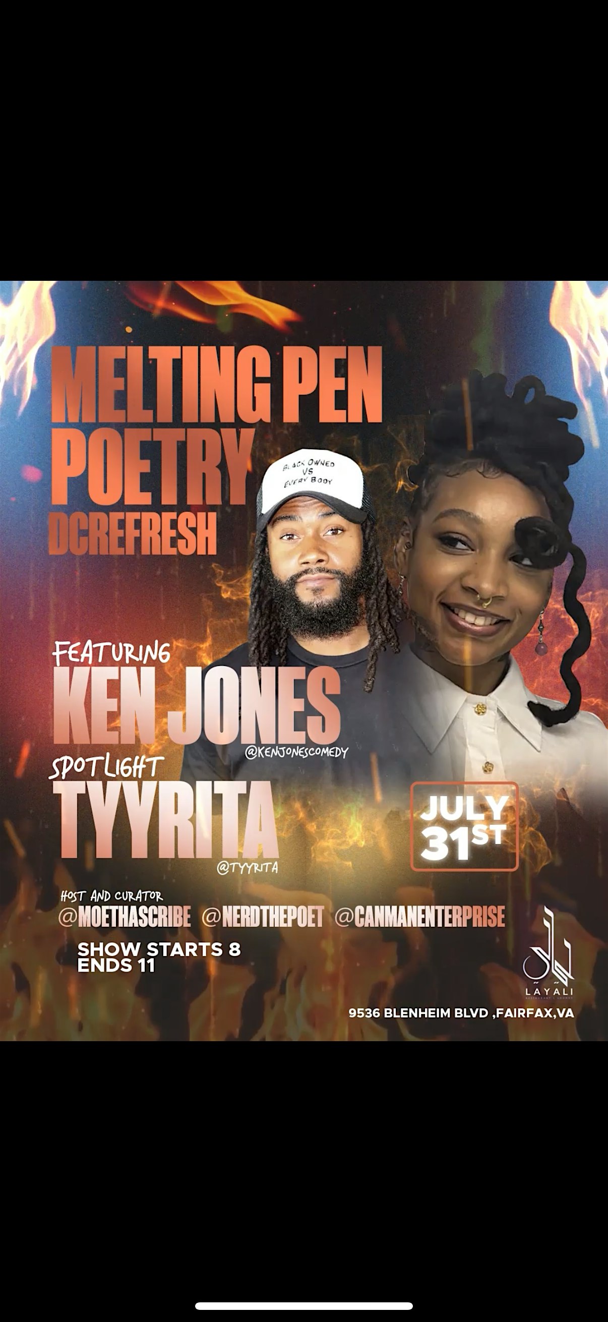 Melting Pen Poetry X DcRefresh at Layali Restaurant and Lounge – Fairfax, VA