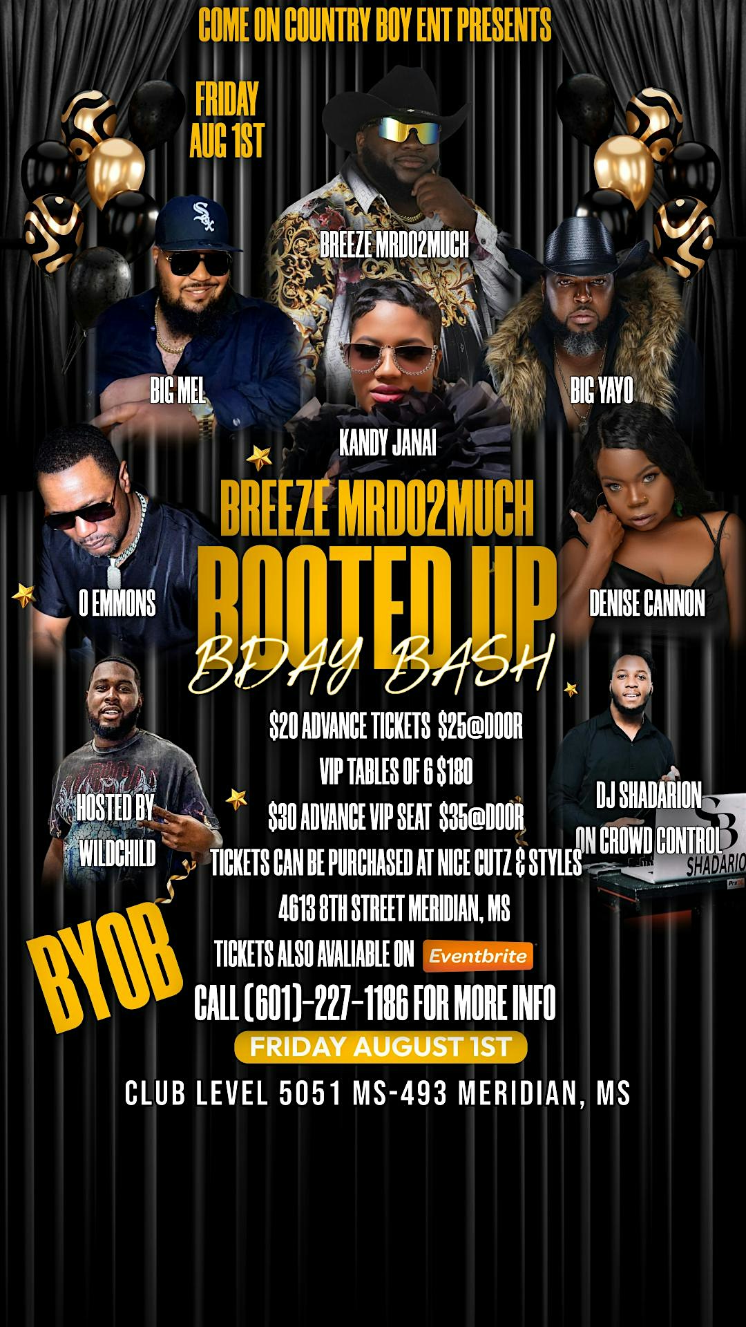Breeze MrDo2Much Booted Up BDay Bash at 5051 MS-493 – Meridian, MS