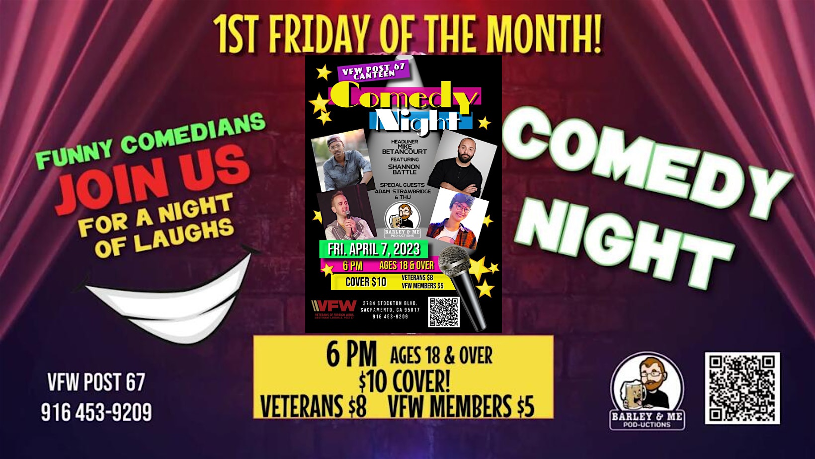 Comedy Night at VFW Post 67 at VFW Post #67 Lt. Lansdale – Sacramento, CA