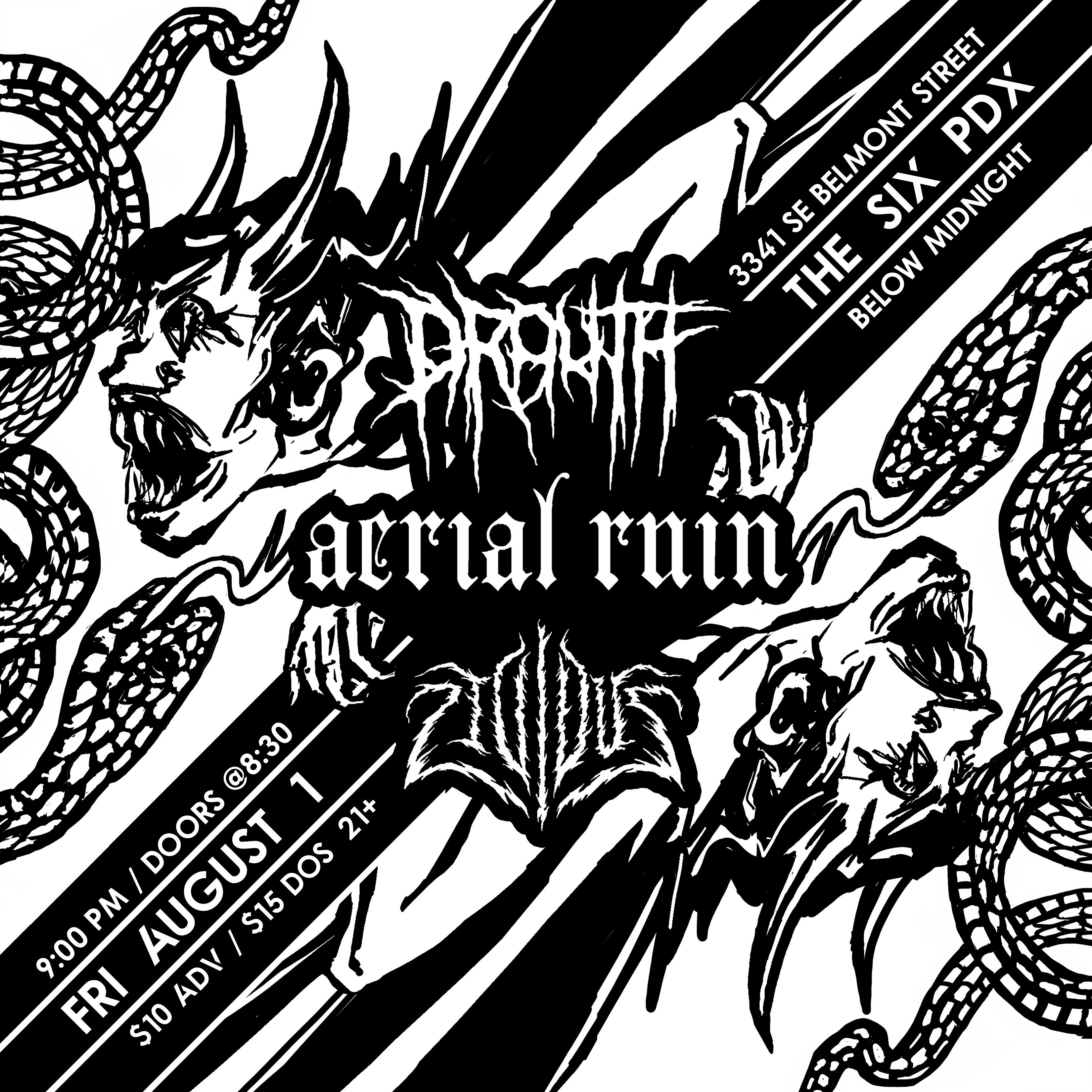 Drouth with Aerial Ruin and Lividus at The Midnight PDX & The SIX Music Venue. – Portland, OR