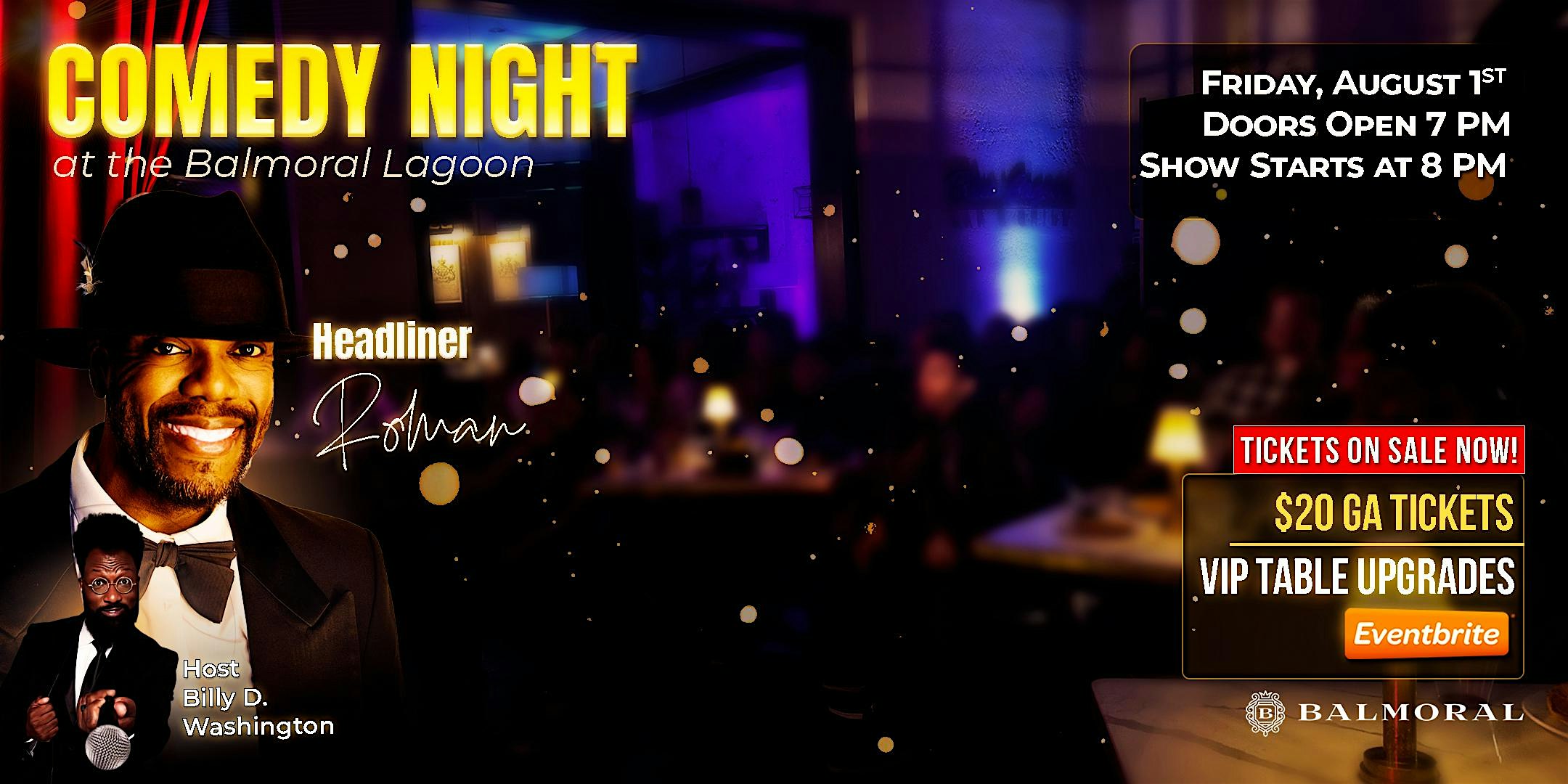 COMEDY NIGHT: LIVE AT BALMORAL at Blue Lagoon Bar & Grill, Crystal Terrace Drive, Humble, TX, USA – Humble, TX