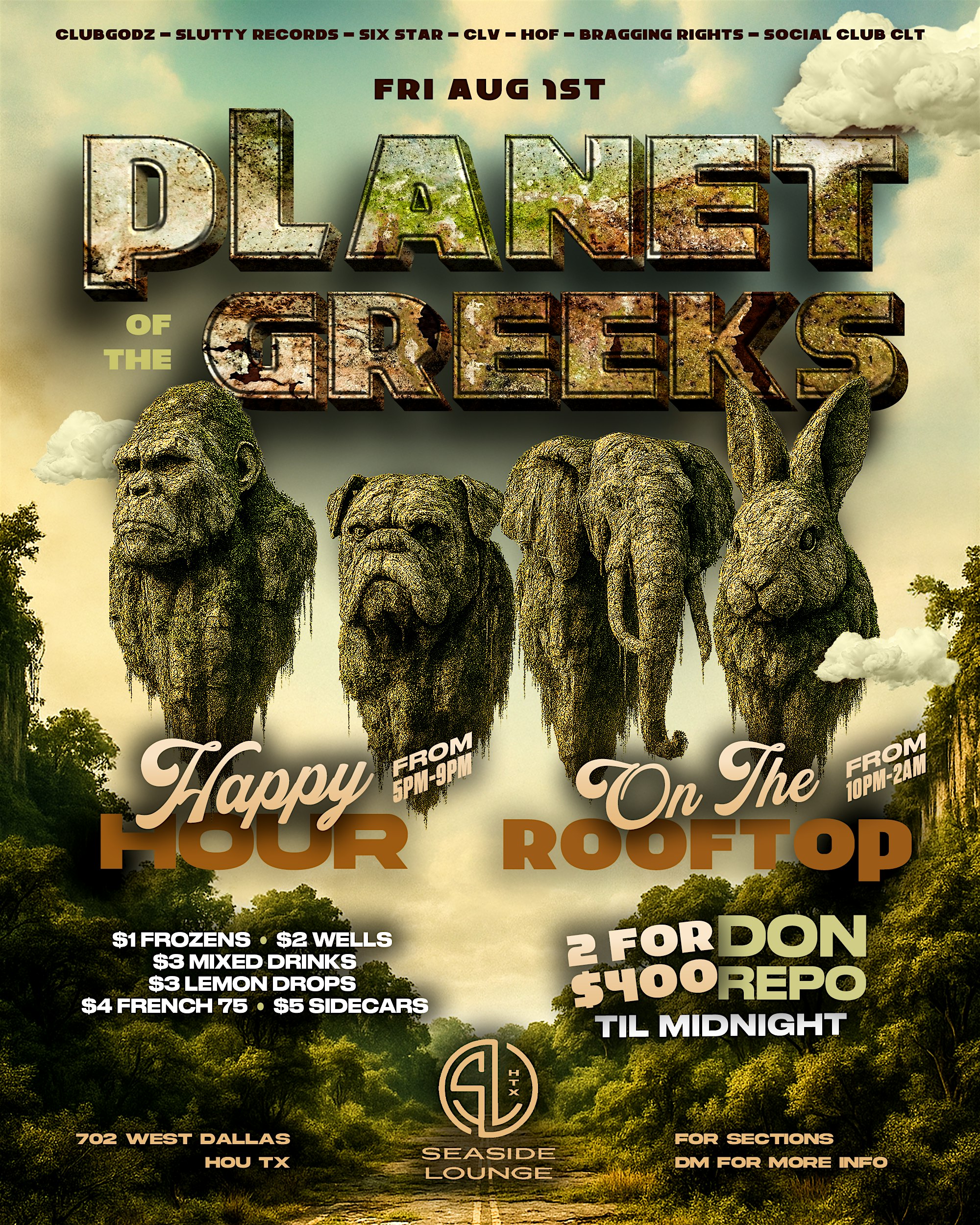 PLANET OF THE GREEKS HAPPY HOUR MIXER at Seaside Lounge – Houston, TX