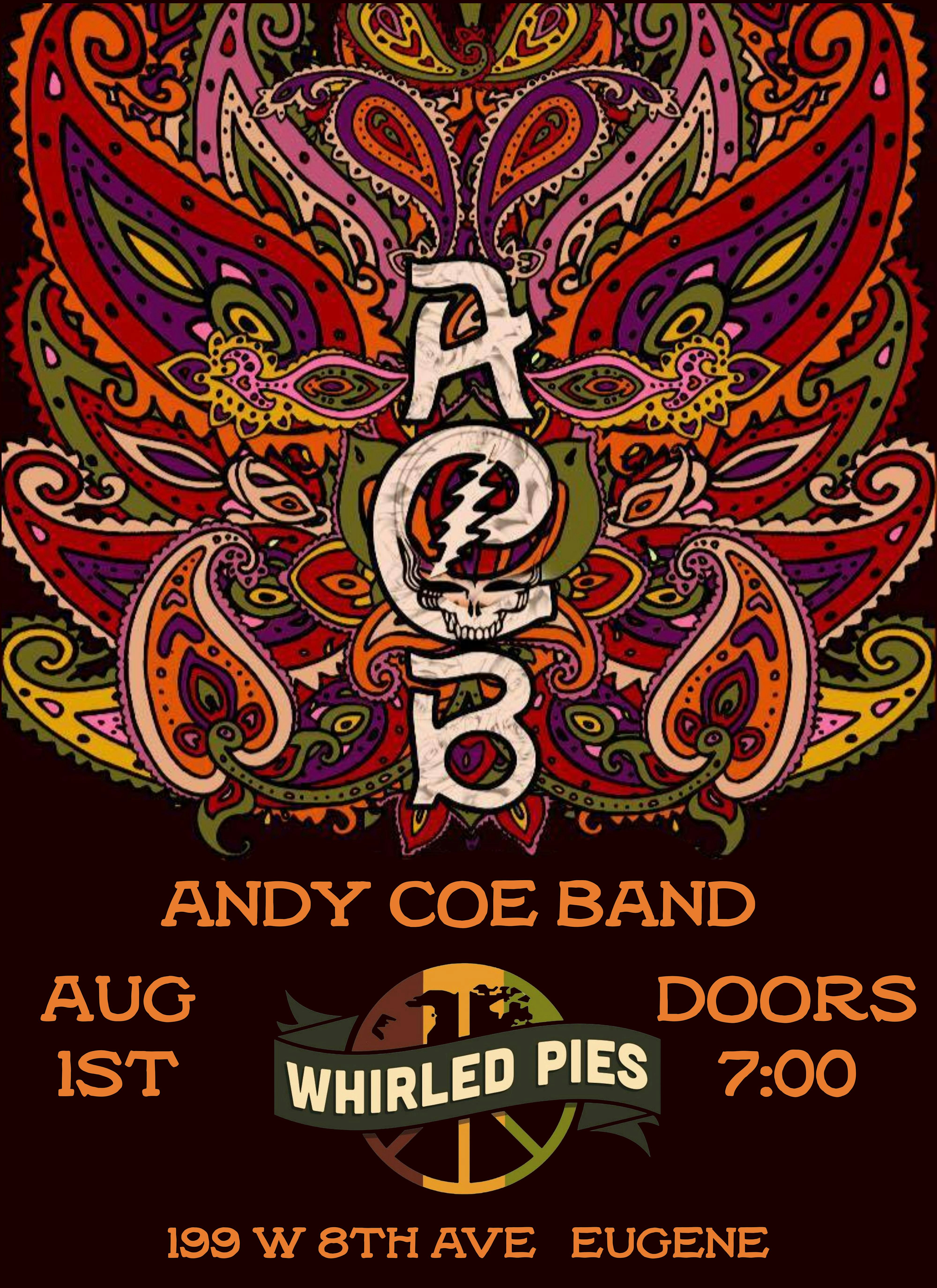 ANDY COE BAND at Whirled Pies Downtown – Eugene, OR
