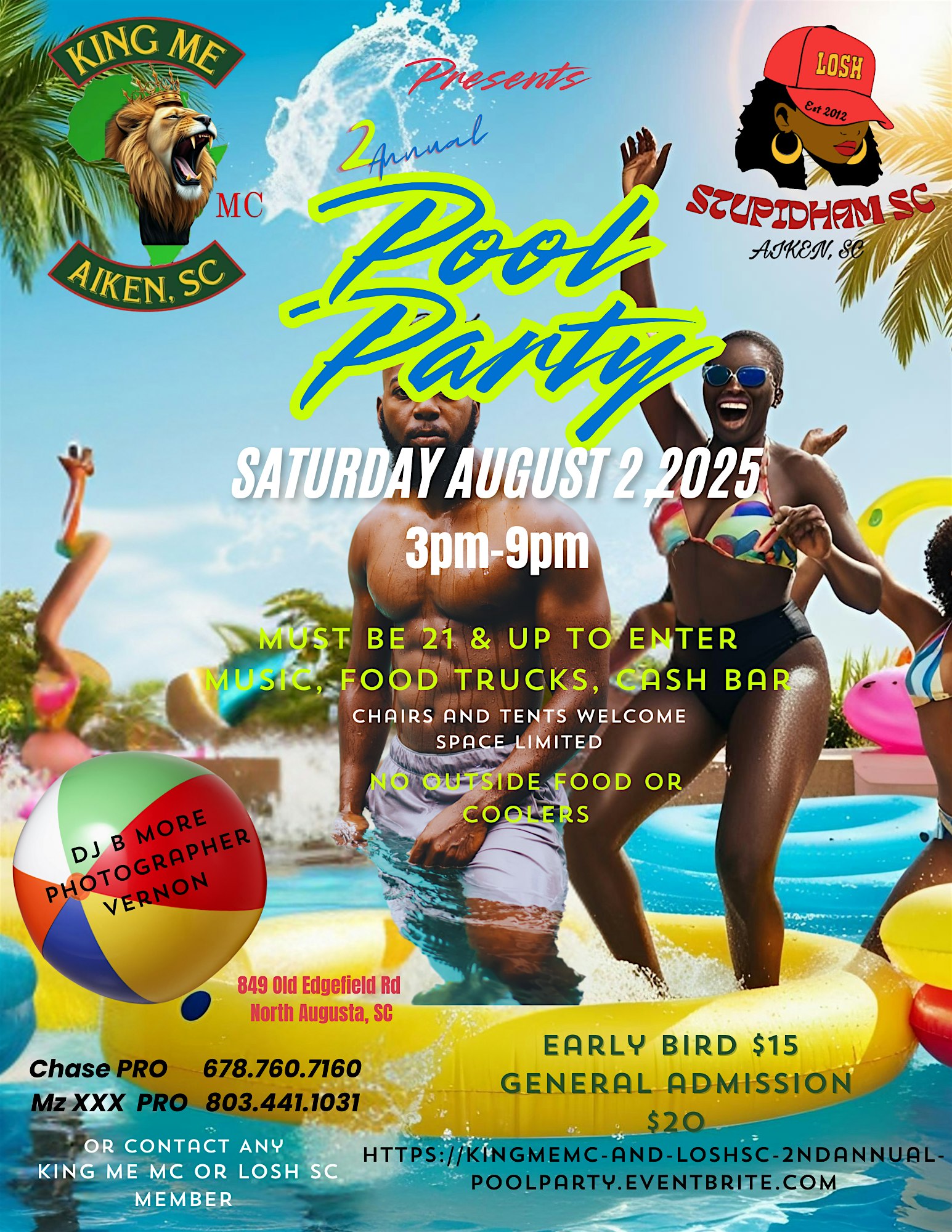 King Me MC & LOSH SC 2nd Annual Pool Party at 849 Old Edgefield Rd – North Augusta, SC