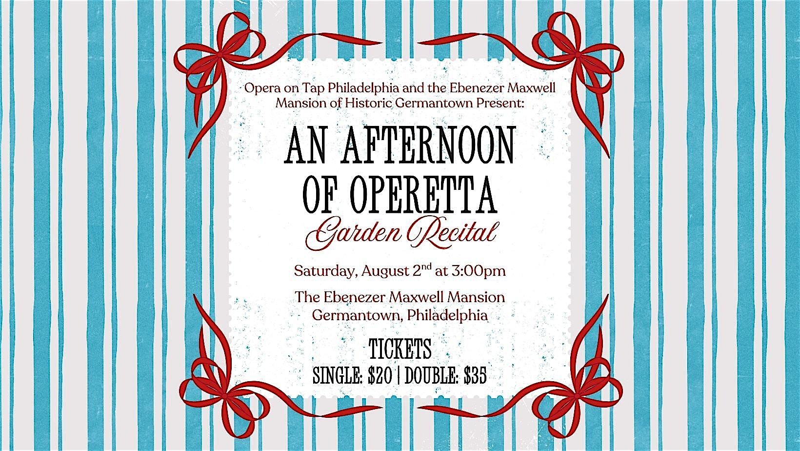 An Afternoon of Operetta: Garden Recital at Ebenezer Maxwell Mansion – Philadelphia, PA