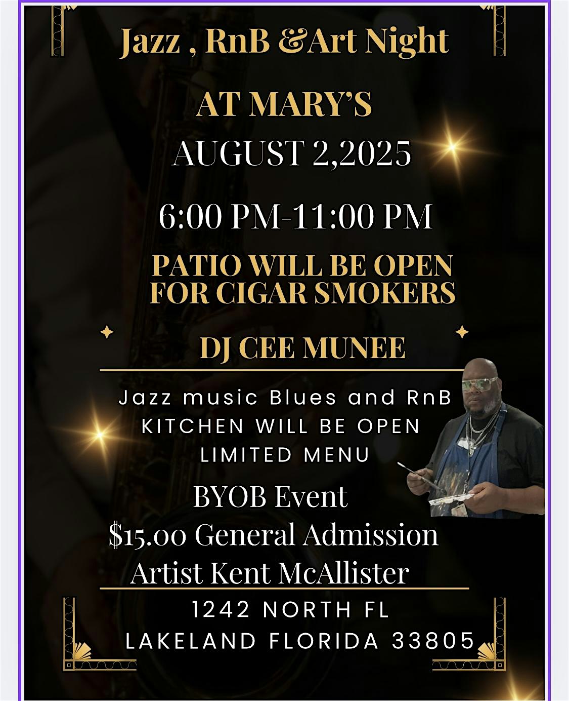 RSVP Jazz & RnB Night at Mary’s at 1242 N Florida Ave – Lakeland, FL