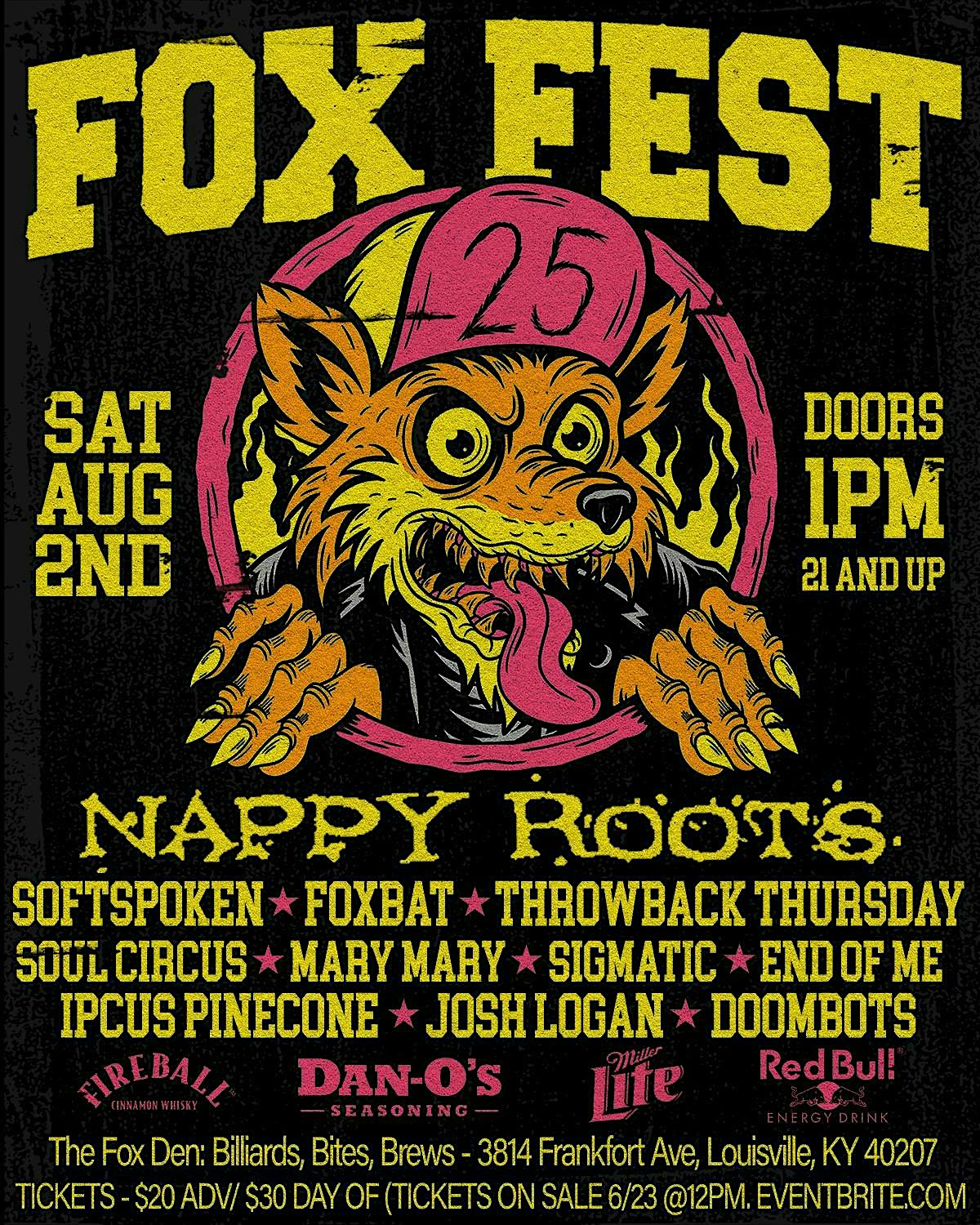 Fox Fest 2025 featuring Nappy Roots at 3814 Frankfort Ave – Louisville, KY