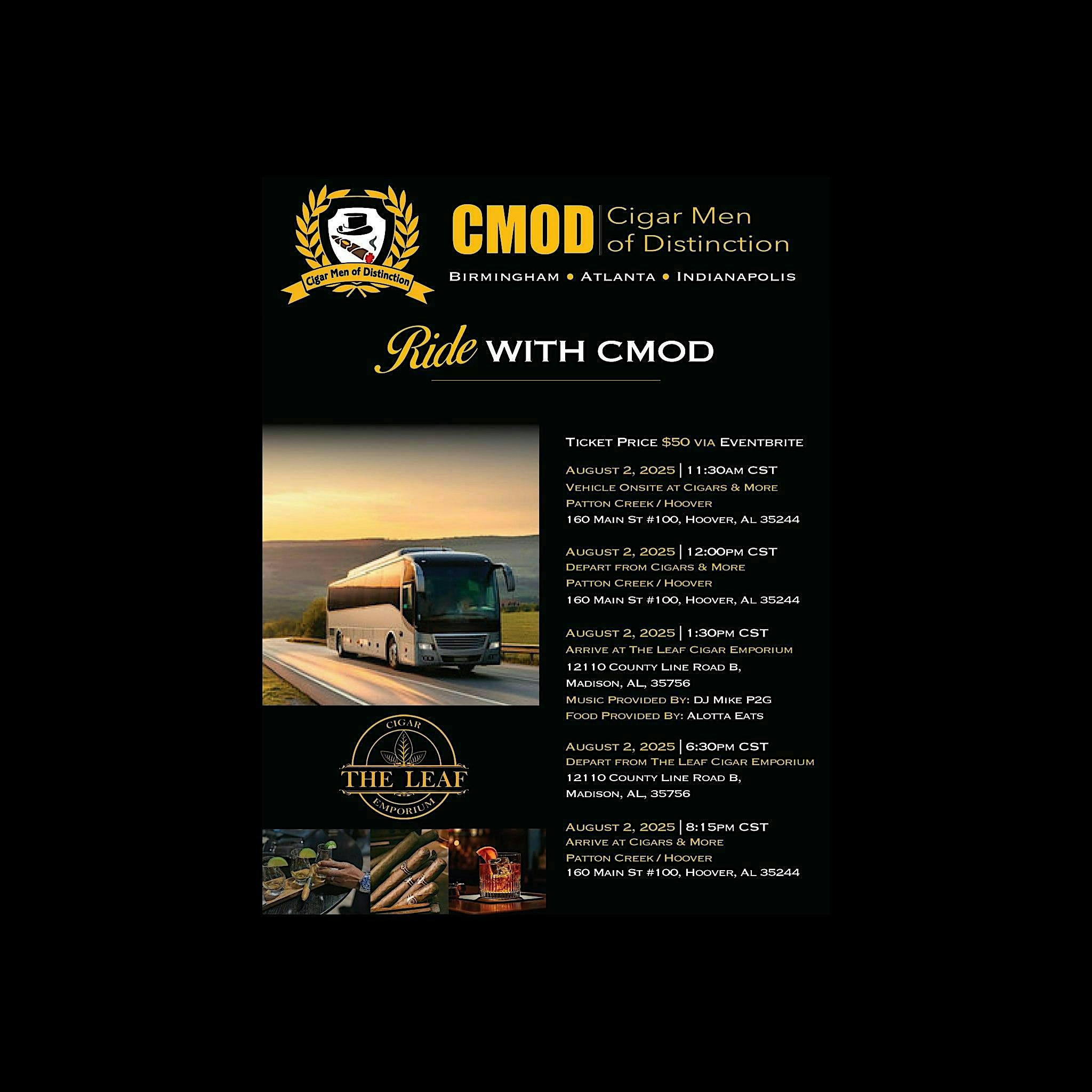 Ride With CMOD at The Leaf Cigar Emporium – Madison, AL