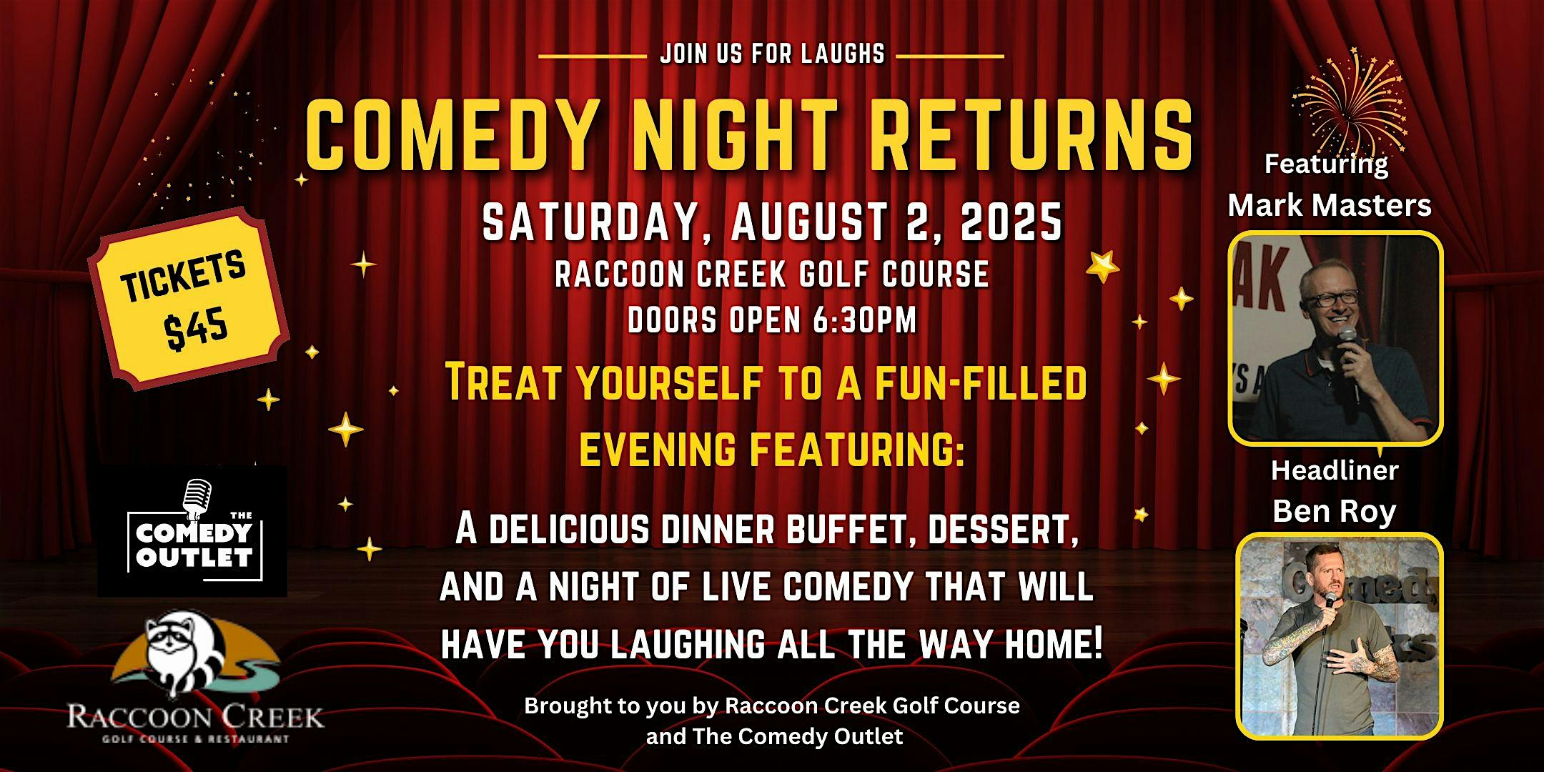 Comedy Night Returns! at Raccoon Creek Golf Course – Littleton, CO