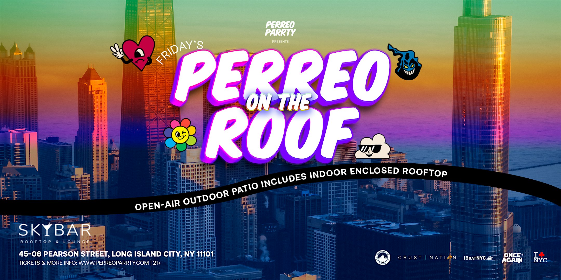Perreo on the Roof – Latin & Reggaeton Rooftop Dance Party NYC at Skybar Rooftop and Lounge – Queens, NY