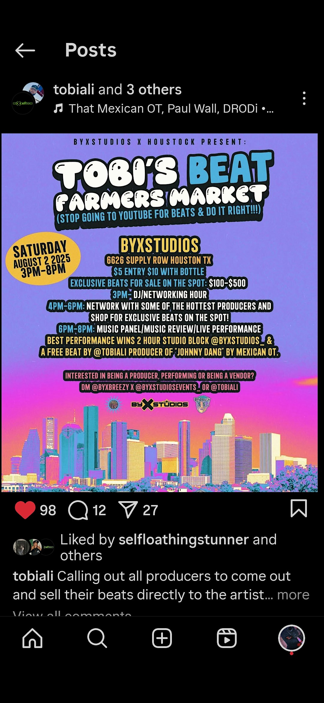 TOBI’S Beat Farmers Market at Byxstudios – Houston, TX