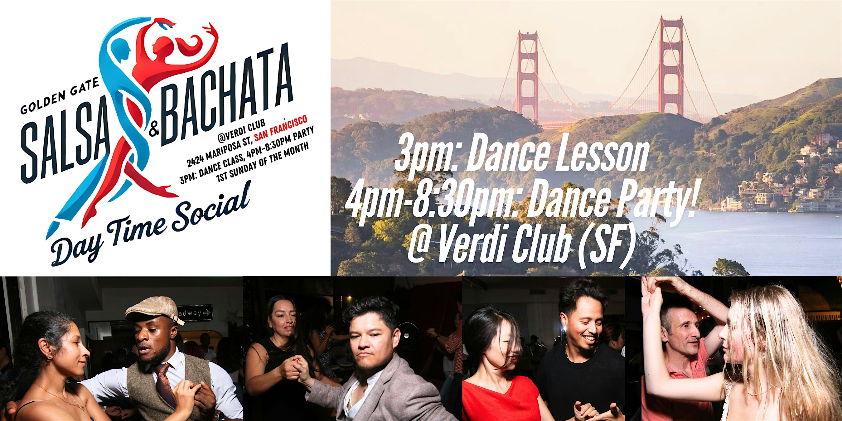 Salsa & Bachata Day Time Party (SF)- 1st Sunday of the Month at Verdi Club – San Francisco, CA
