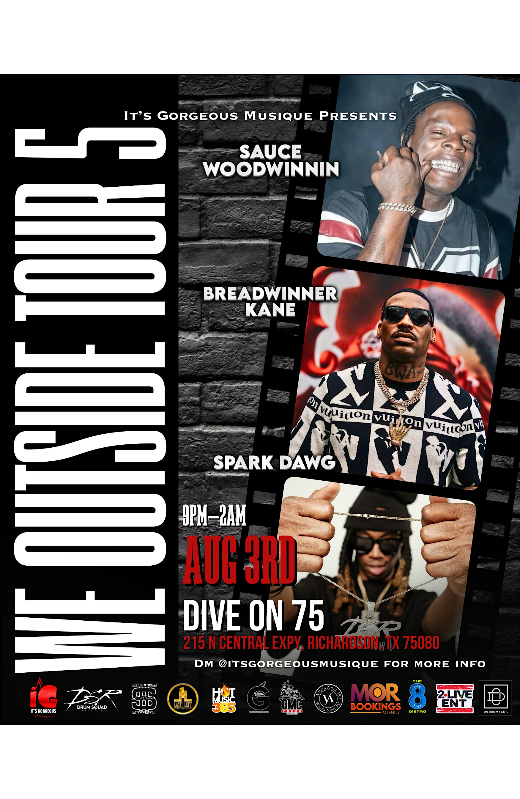 We Outside Tour Pt. 5 : Breadwinner Kane & Spark Dawg & Sauce WoodWinnin at Dive on 75 – Richardson, TX