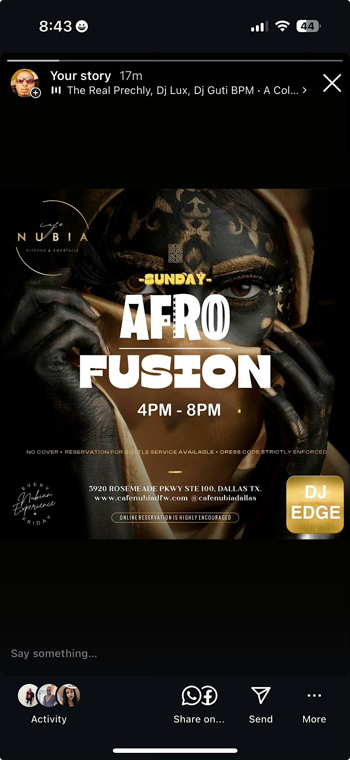 Sunday Funday Afrofusion Day Party at Cafe Nubia – Dallas, TX