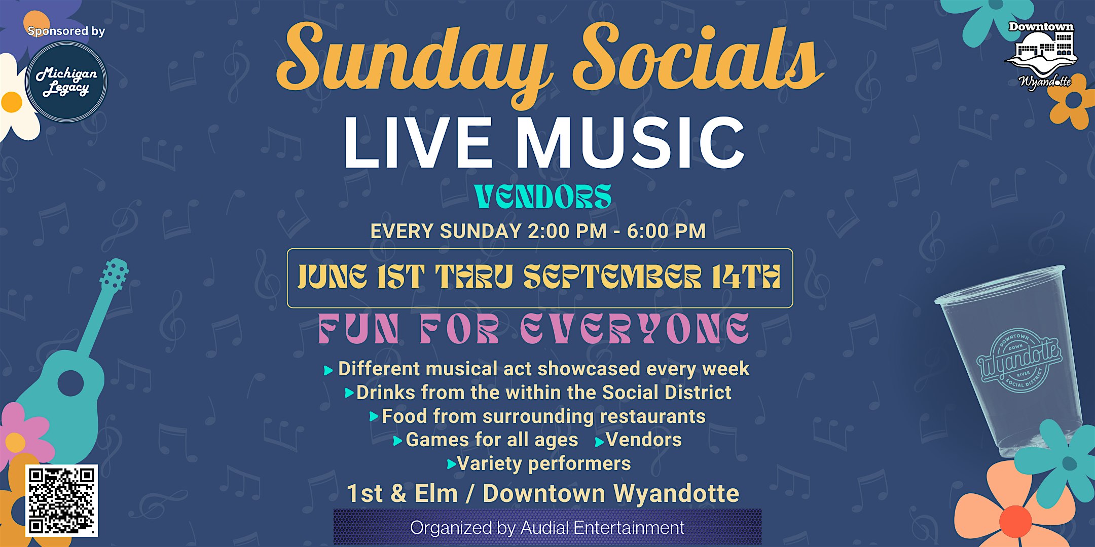 Sunday Socials â Live Music in Downtown Wyandotte at 102 Elm St – Wyandotte, MI