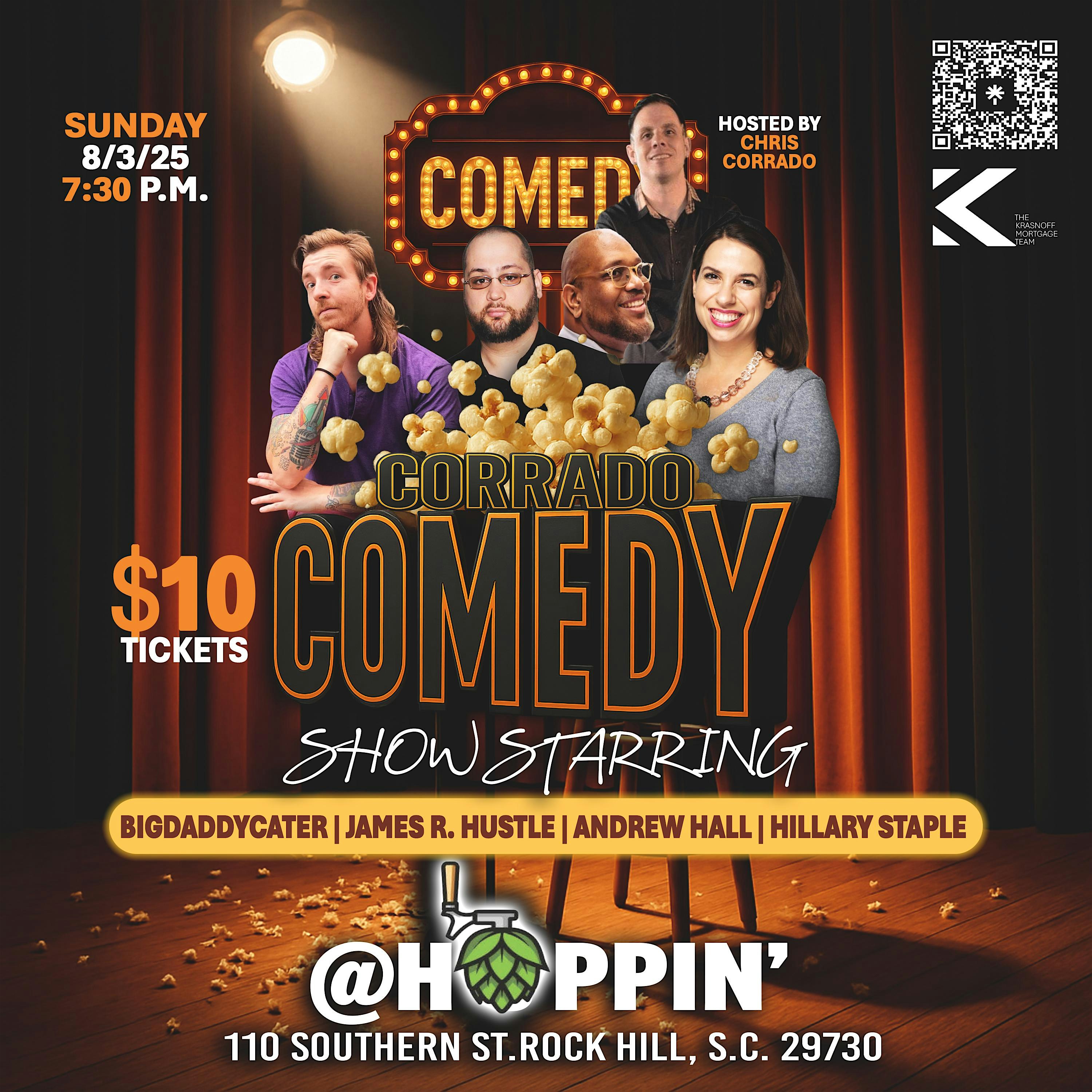 Corrado Comedy Show @ Hoppin’: 8/3/25 at Hoppin’ Rock Hill – Rock Hill, SC