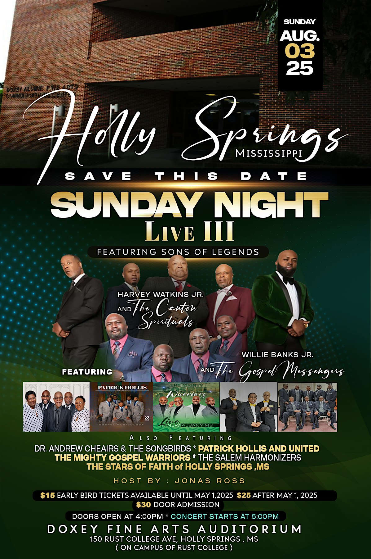 SUNDAY NIGHT LIVE III at Rust College – Holly Springs, MS