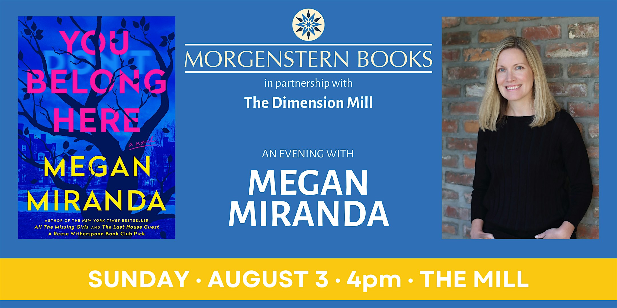 Author Megan Miranda with Morgenstern Books at The Mill at The Mill – Bloomington, IN