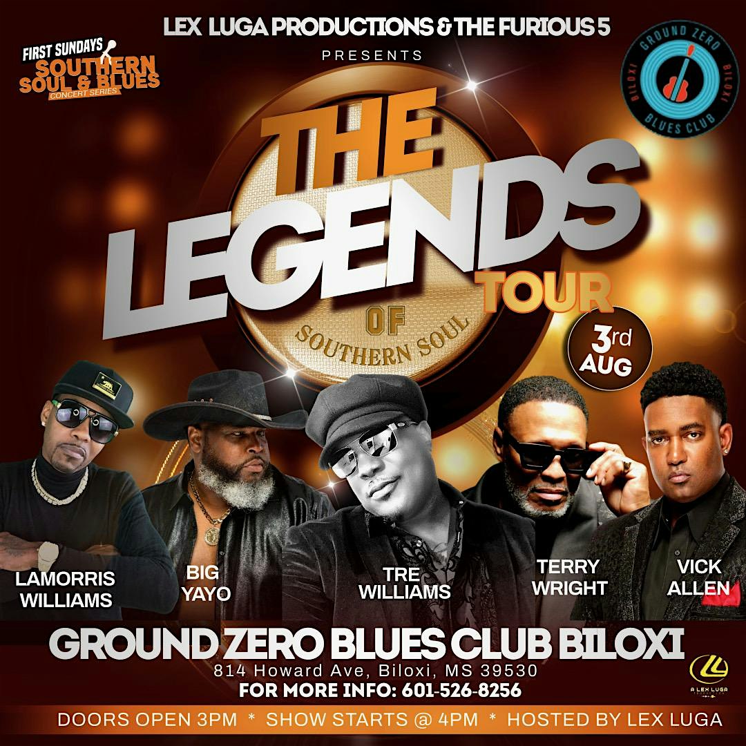 The Legends of Southern Soul tour at Ground Zero Biloxi at Ground Zero Blues Club Biloxi & Restaurant – Biloxi, MS