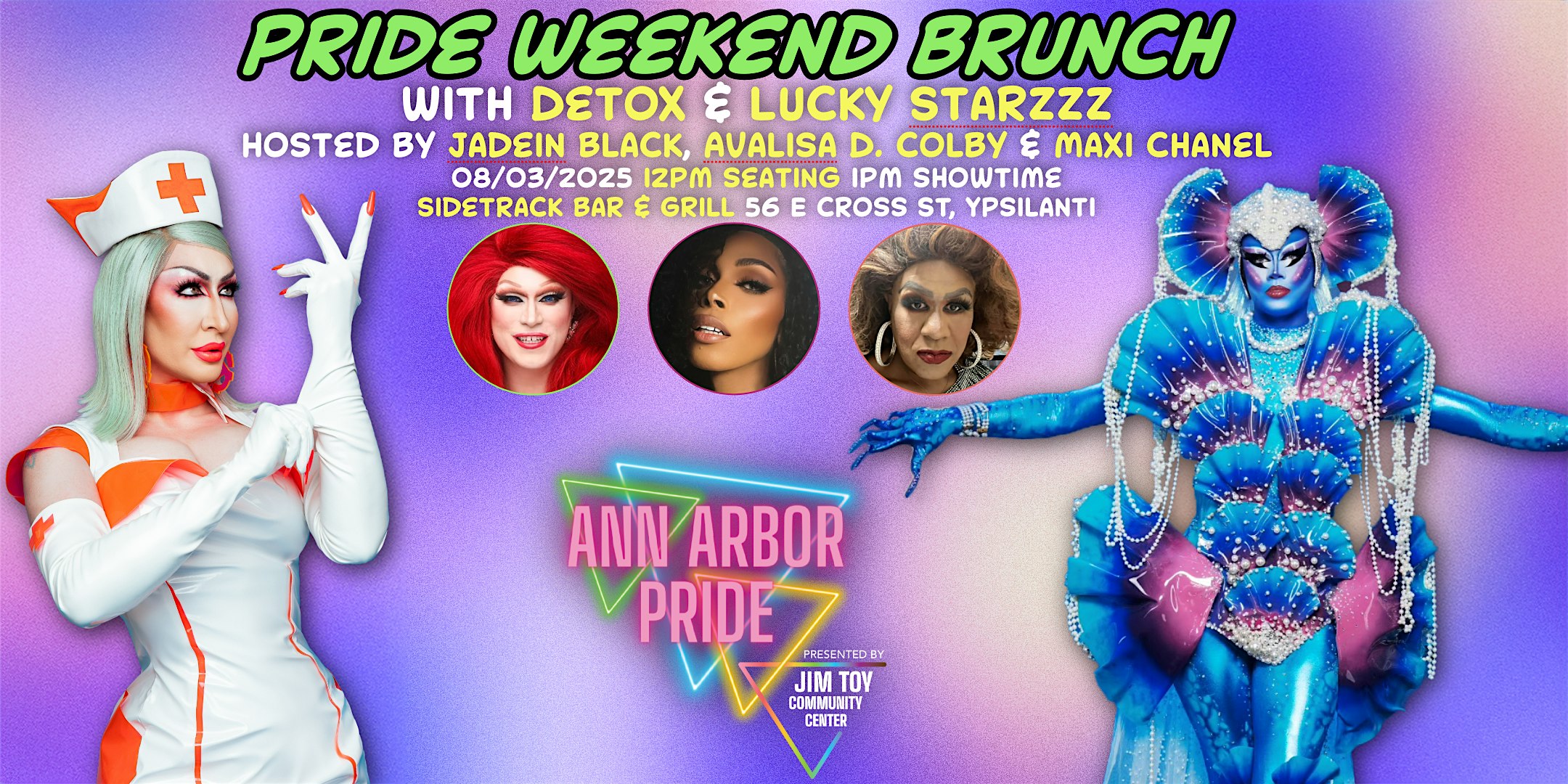 Drag Brunch with Detox and Lucky Starzzz from Drag Race includes M & G at Sidetrack Bar and Grill – Ypsilanti, MI