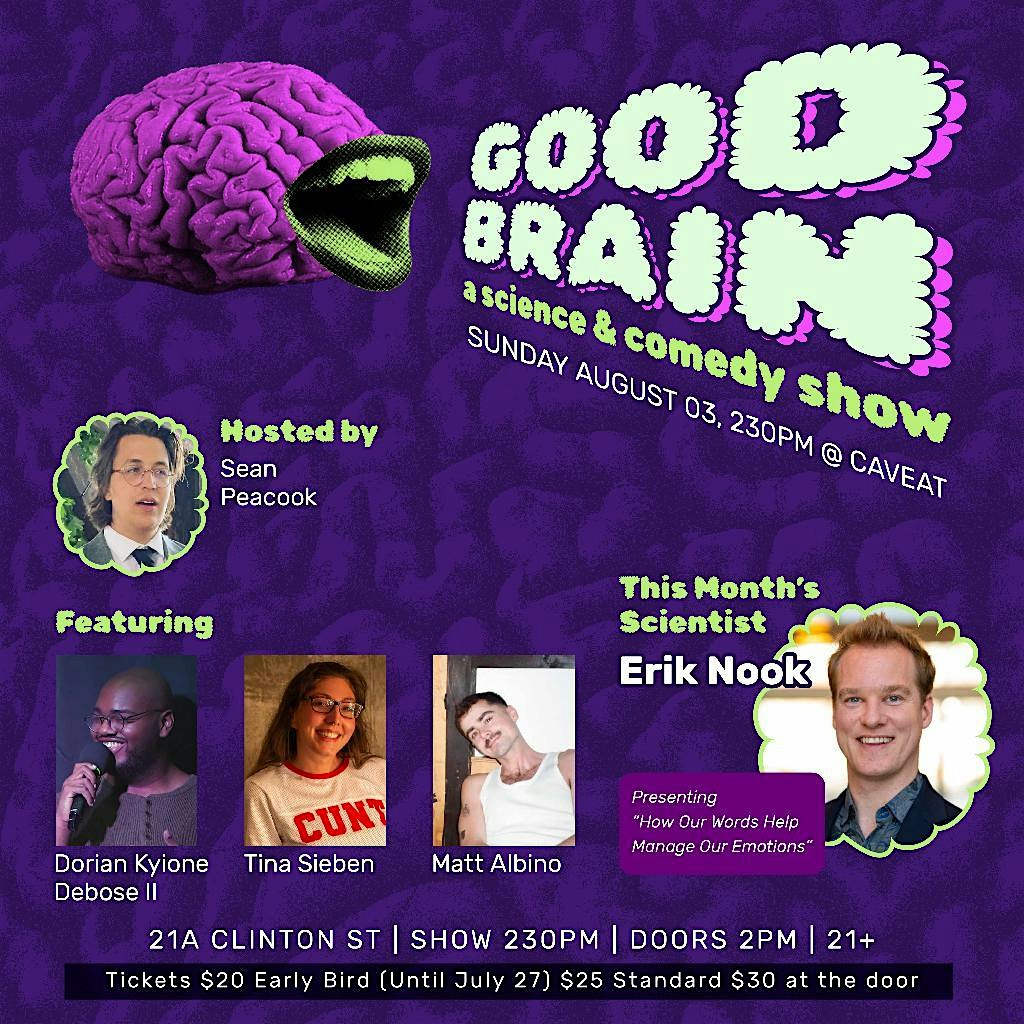 GOOD BRAIN: Science & Comedy Show Fundraiser! at Caveat – New York, NY
