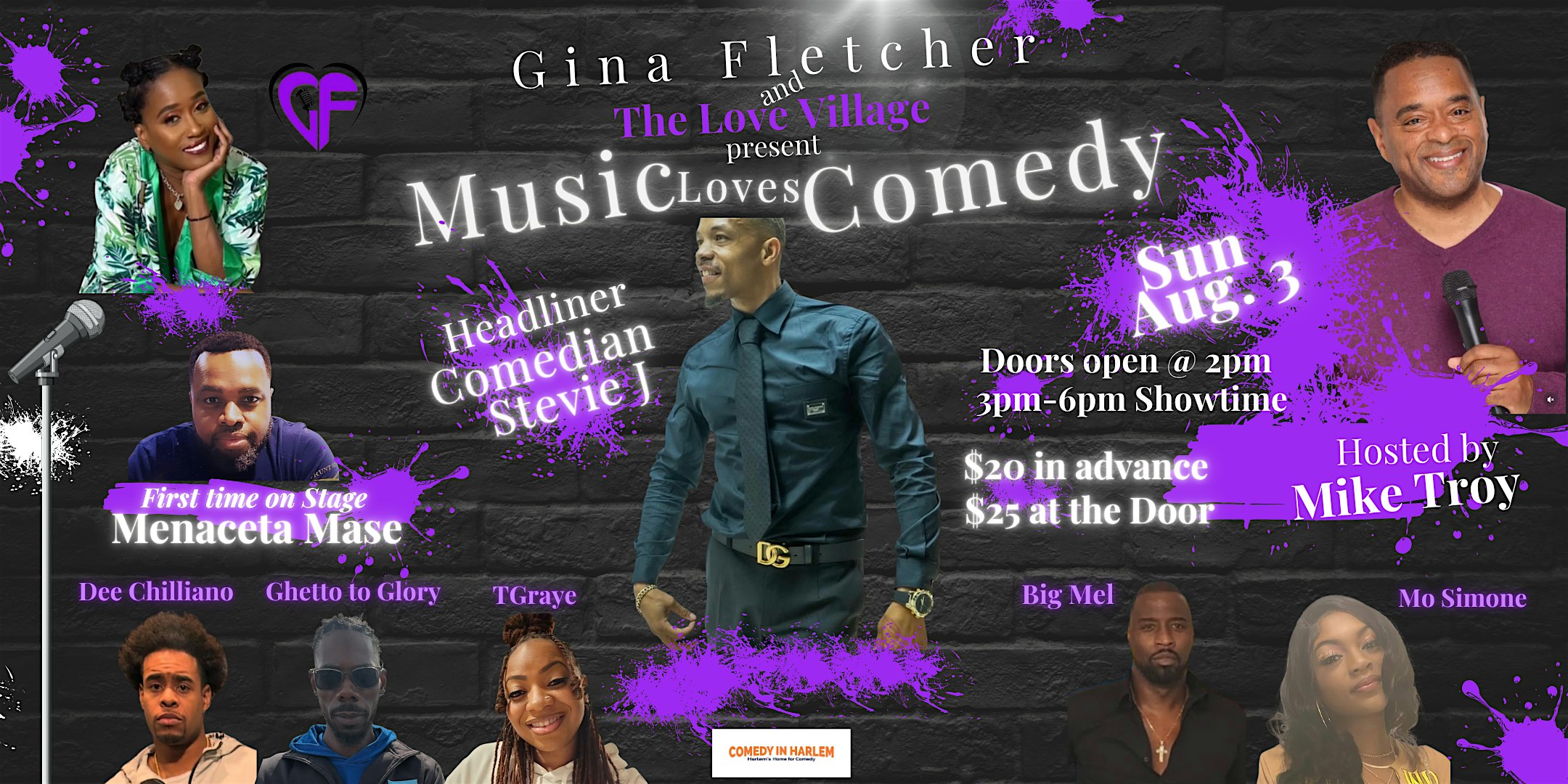 Gina Fletcher & The Love Village present Music Loves Comedy at 750 St Nicholas Ave – New York, NY