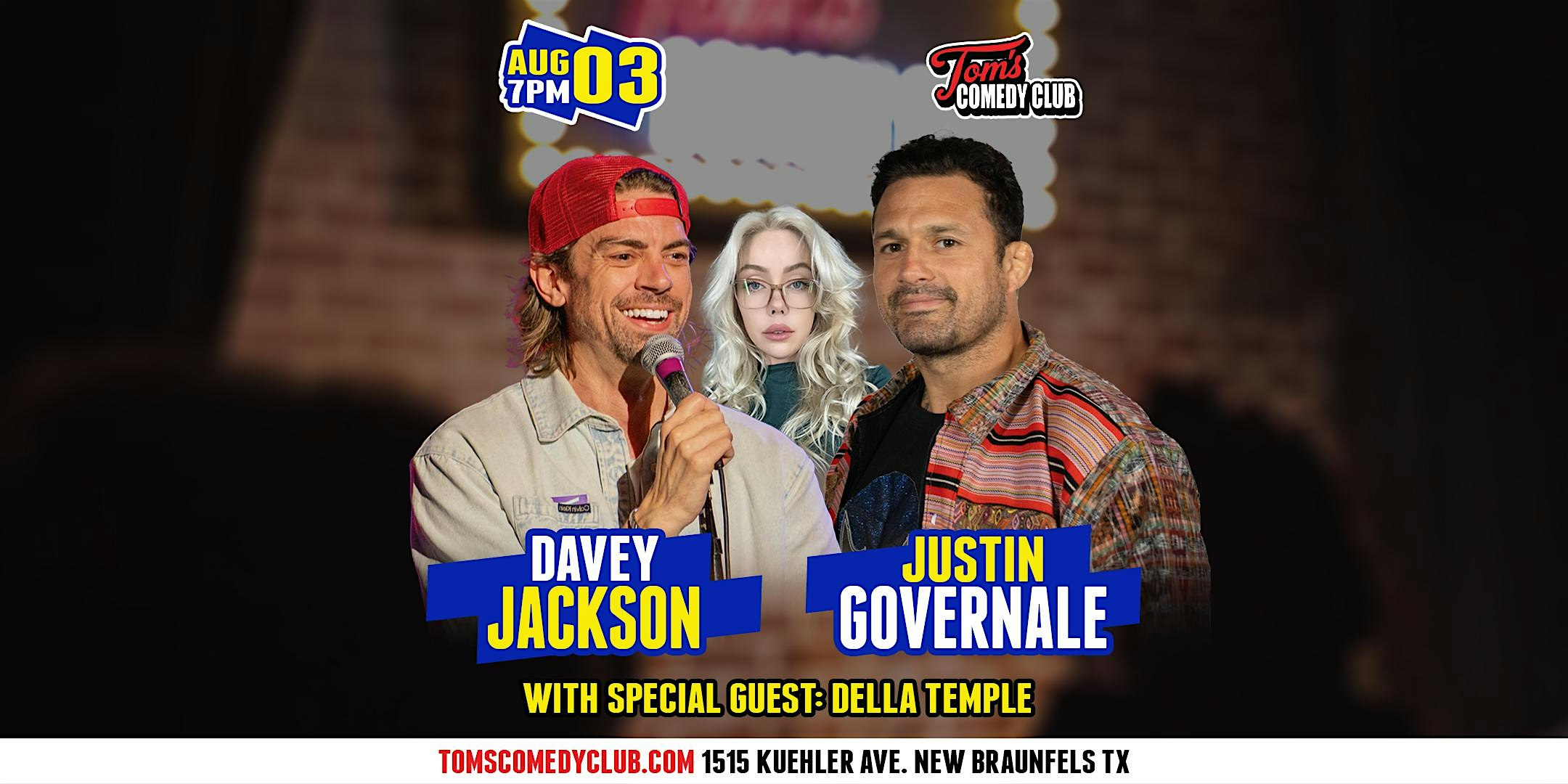 Davey Jackson and Justin Governale Headline Tom’s Comedy Club at 1515 Kuehler Ave – New Braunfels, TX