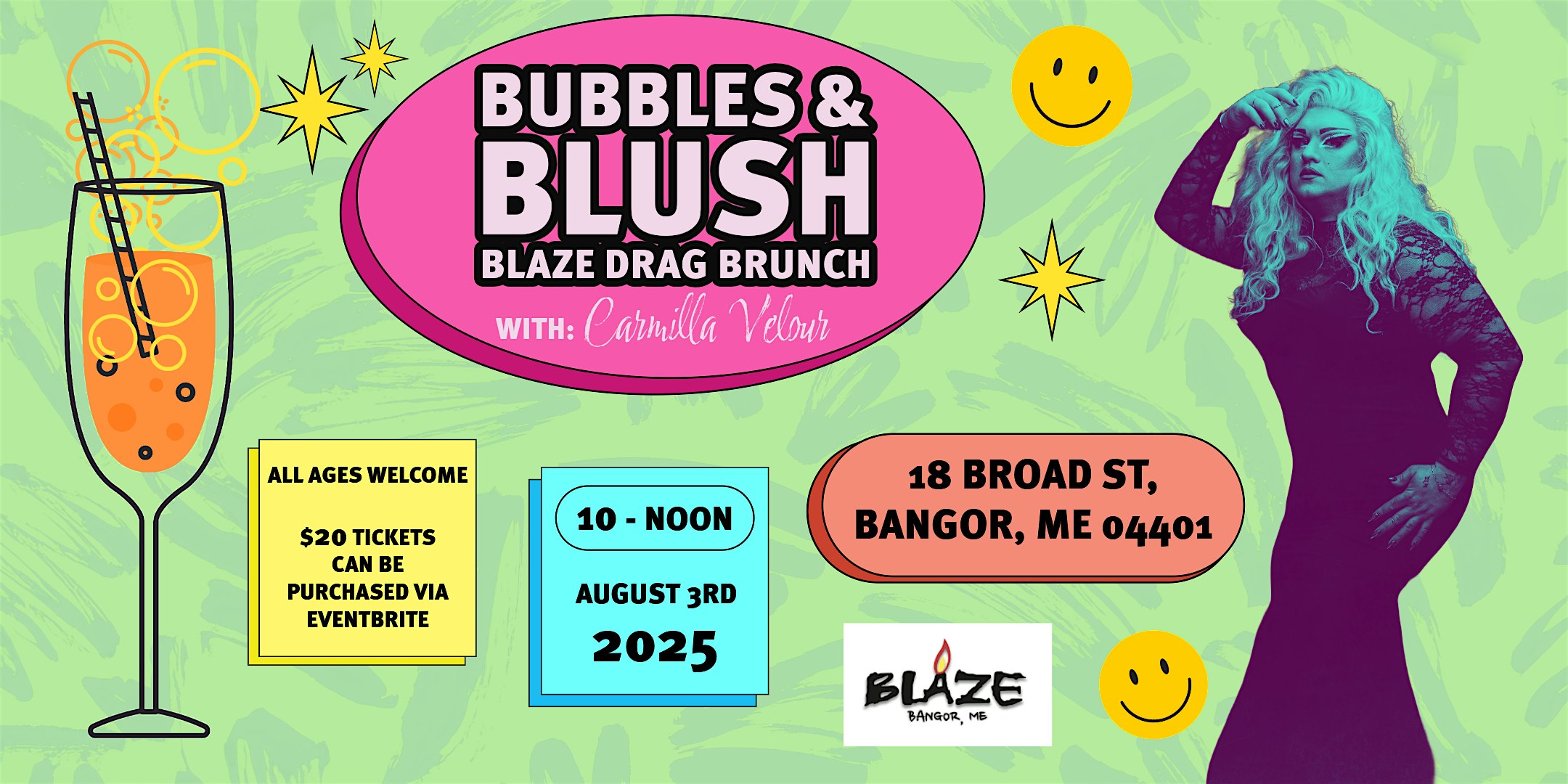 Bubbles & Blush: Blaze Bangor Drag Brunch at Blaze Bangor – Bangor, ME