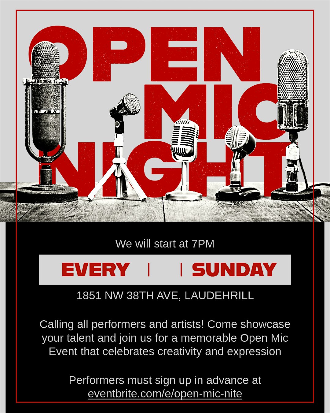 WOW!!! MIC NIGHT at 1851 NW 38th Ave – Lauderhill, FL
