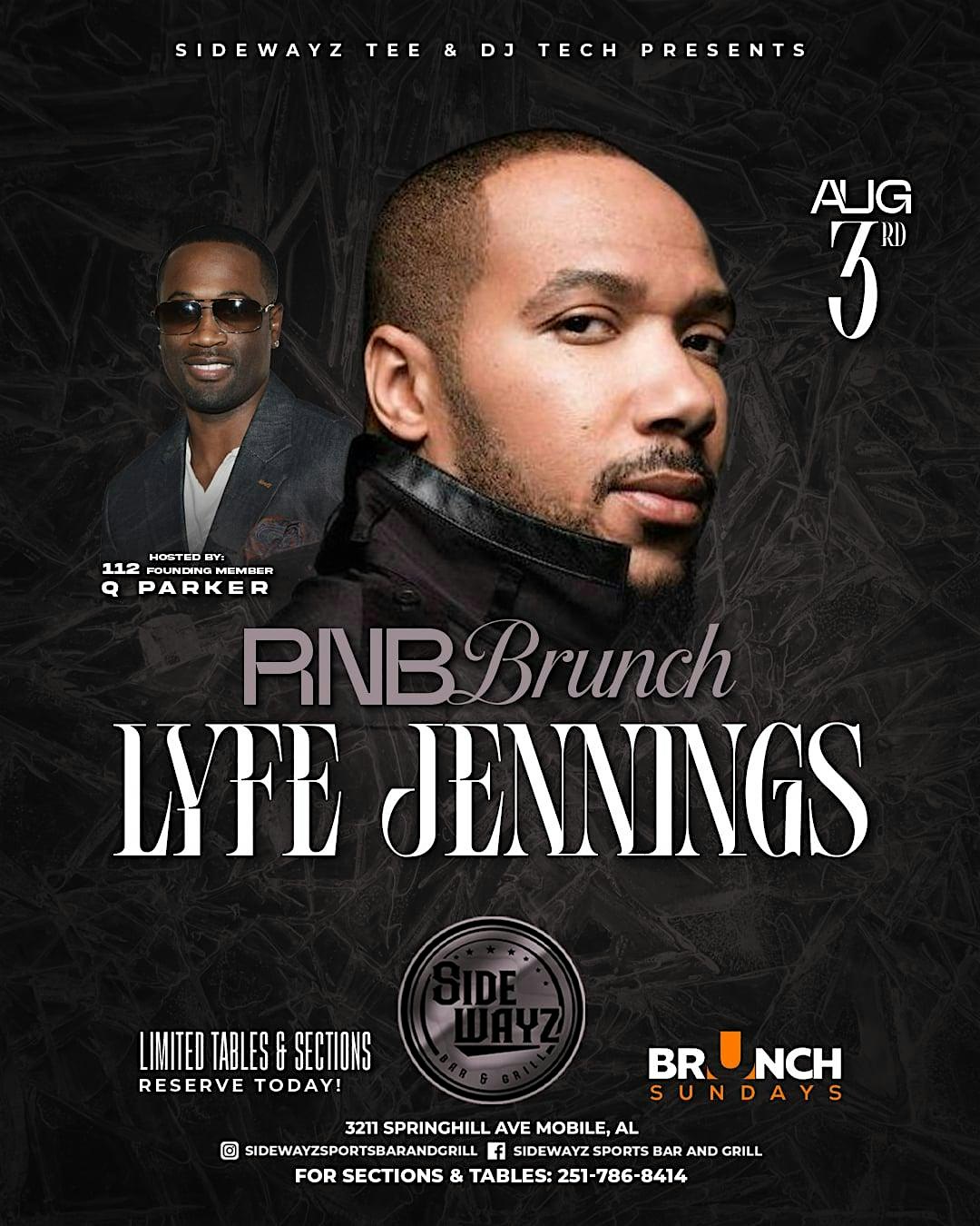 R&B Brunch Sunday Featuring Lyfe Jennings & Sunshine Anderson at 3211 SpringHill Ave – Mobile, AL