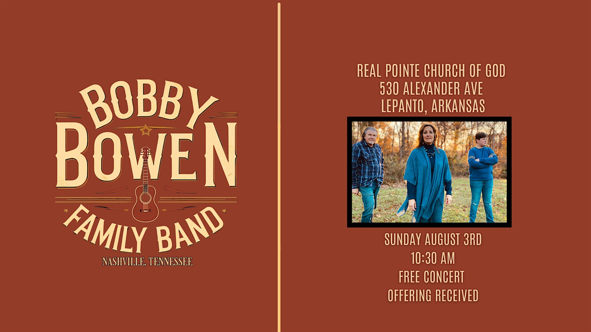 Bobby Bowen Family Band Concert (Lepanto, Arkansas) at Real Point Church – Lepanto, AR
