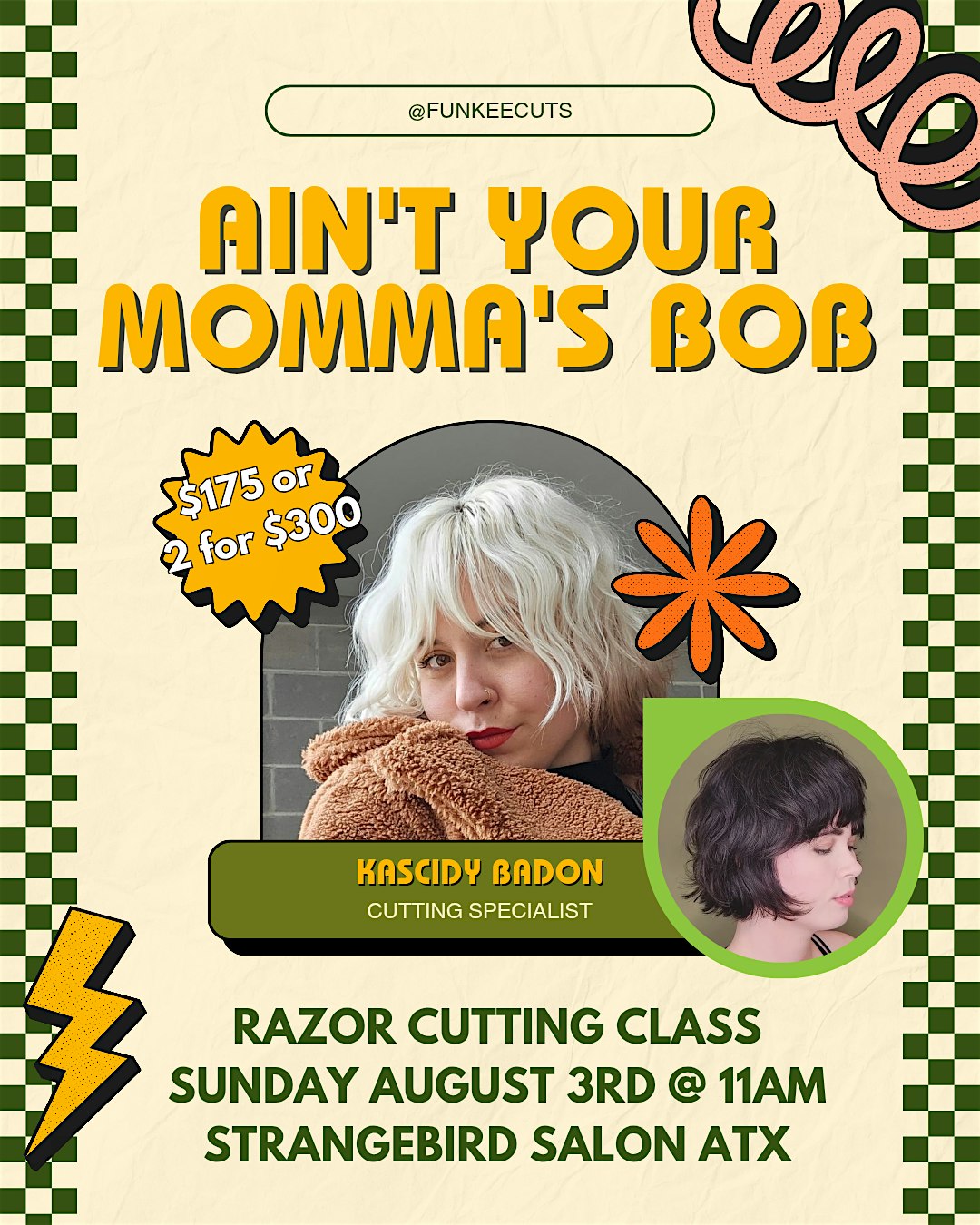 Ain’t Your Momma’s Bob Razor Cutting Class at Strange Bird Salon – Austin, TX
