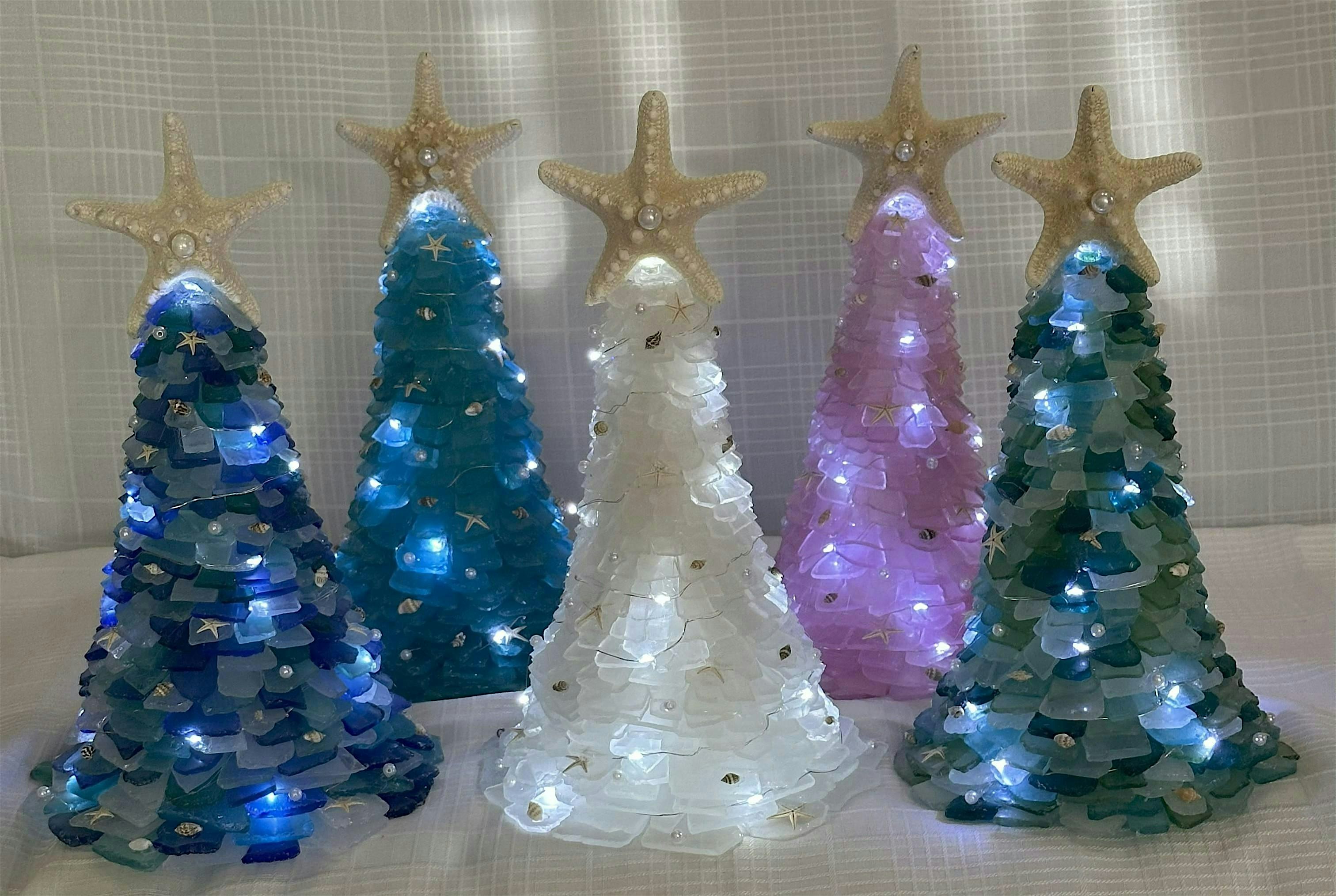 Light Up Seaglass Tree or Succulent Class – 8/3 at The Salty Mermaid Art – Ormond Beach, FL